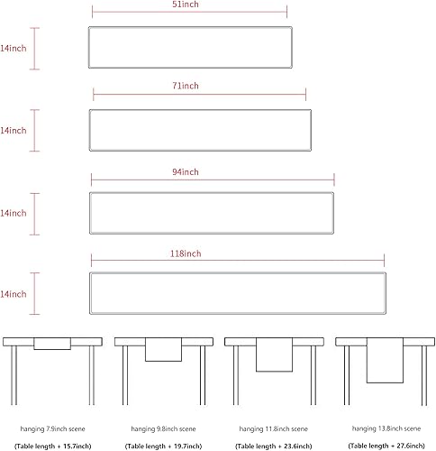 Miniatura 6 de Camino de mesa estilo lino, lavable, rústico, para decoración de mesa de comedor, café, sala de estar, Navidad, Acción de Gracias (verde oscuro, 14
