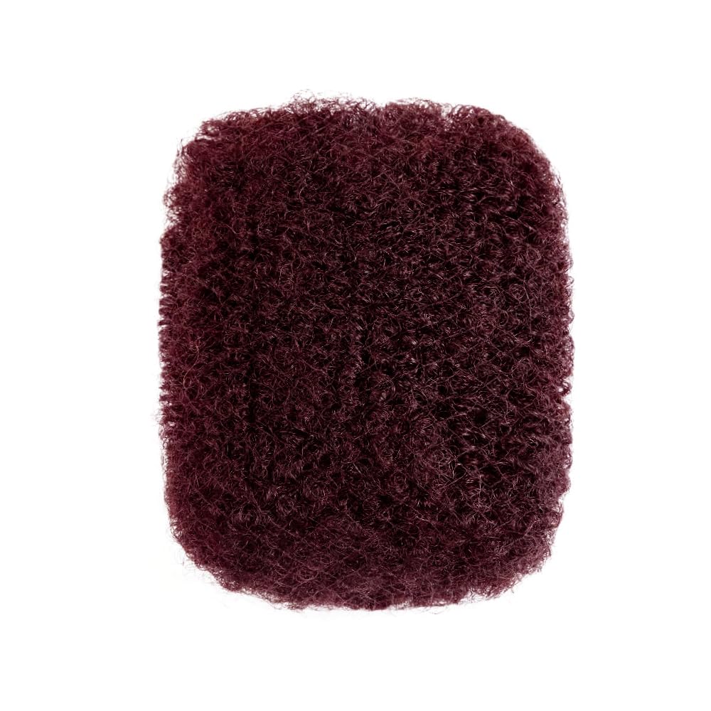 PORSMEER Afro Kinkys Curly Bulk Human Hair for Womens or Mens Dreadlocks & Loc Extensions Faux locs Braiding Twist 8 inch 30g/Pack 100% Human Hair (Burgundy) - Image 2