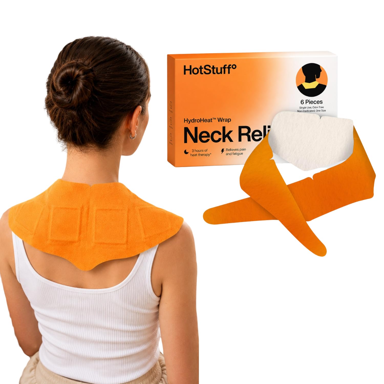 AROGYA Neck Heating Wrap Patch for Pain Relief, Disposable Air-Activated Heat Patch, 40-45°C Gentle Warmth, Up to 3 Hours, Single Use for Travel, Camping & Outdoor Activities