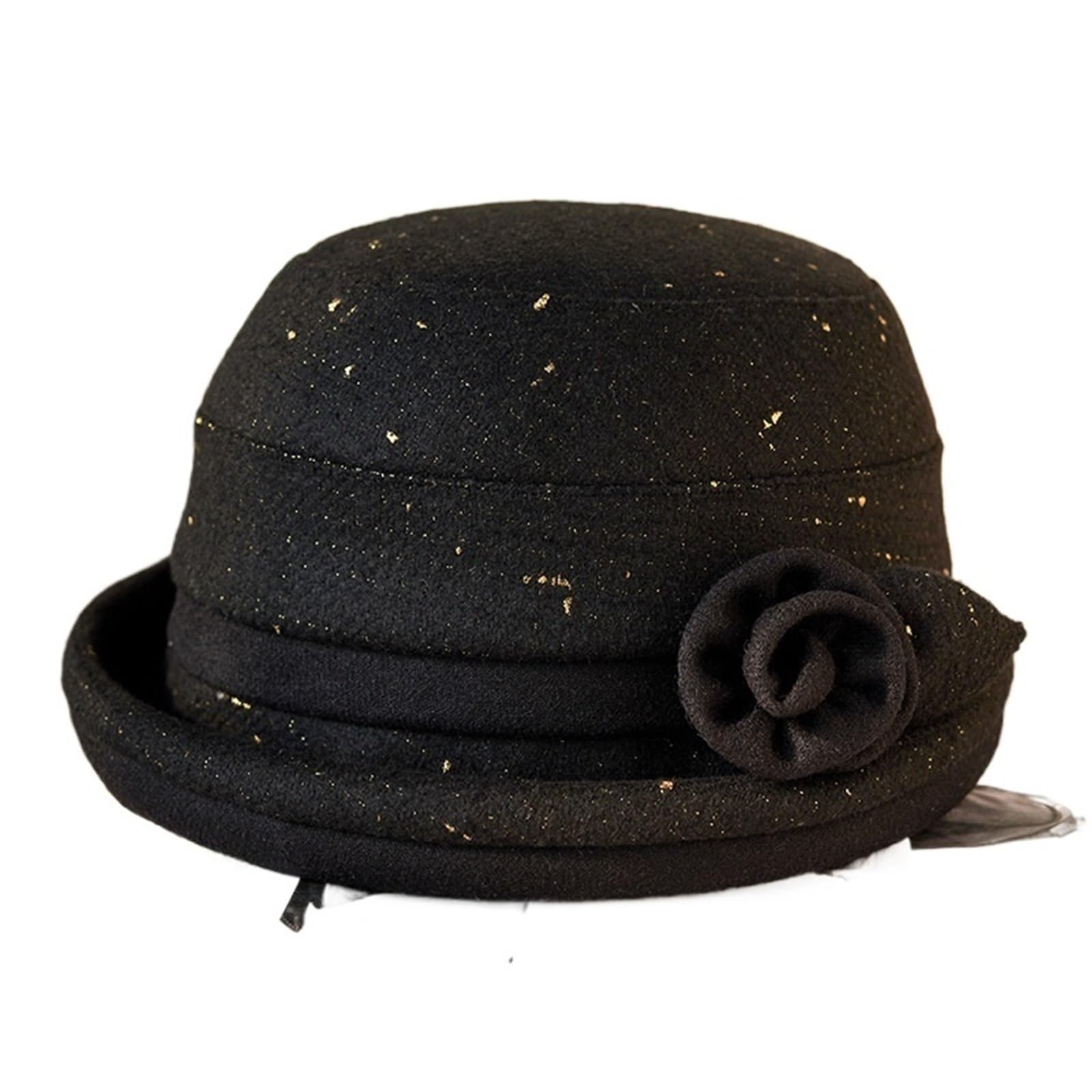 Cappelli a secchiello moda invernale Cappello a cloche in feltro donna Fedora in lana da Cappello stile bombetta