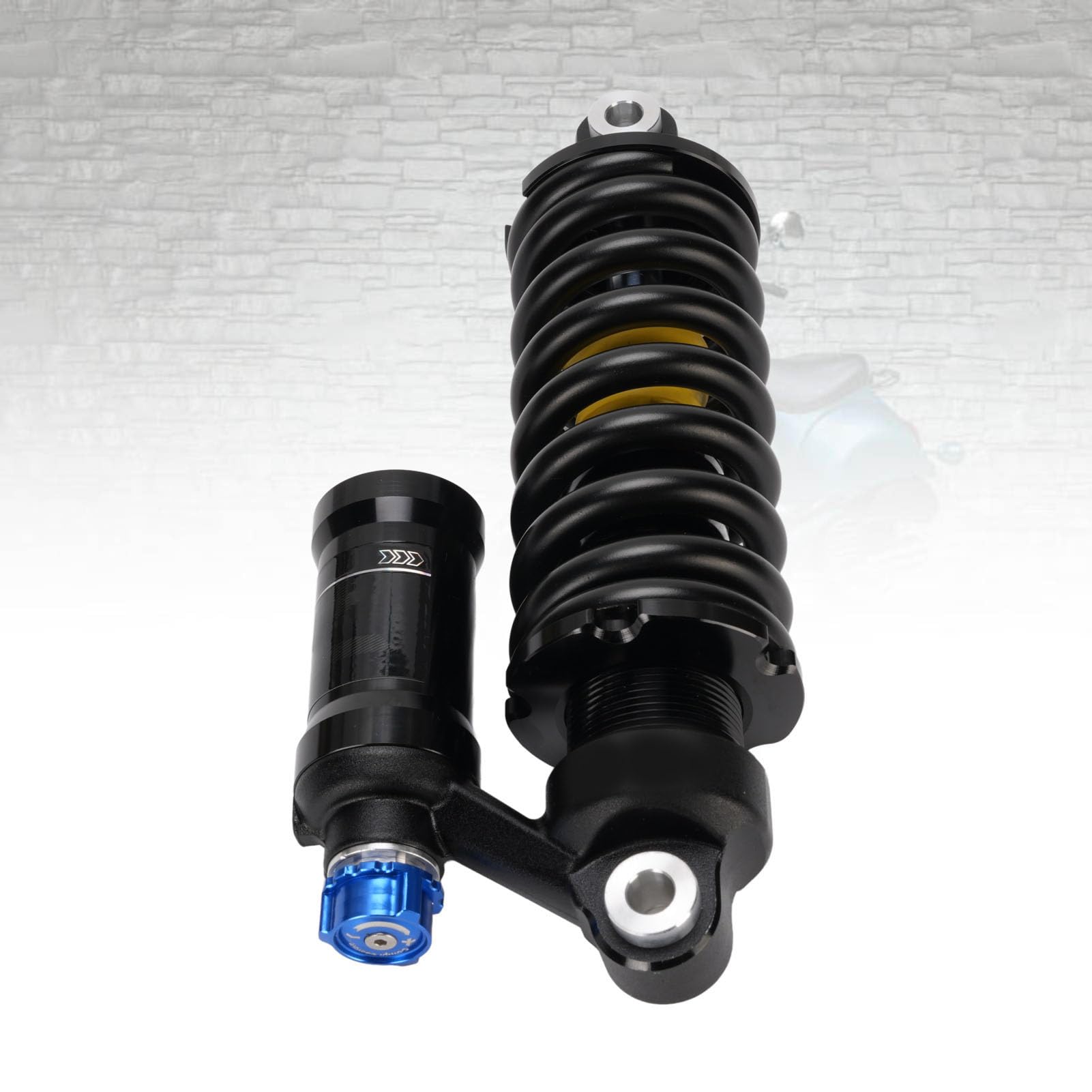 Generic Downhill Mountain Bike Amortyzator Tylny Lekki Stop Aluminium do Motocykla Elektrycznego, Hydrauliczny Amortyzator Sprężynowy Zapewniający większą stabilność, Komfort Jazdy dla Rowerzystów