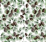 Pinecones with Glitter Cotton Fabric by The Yard