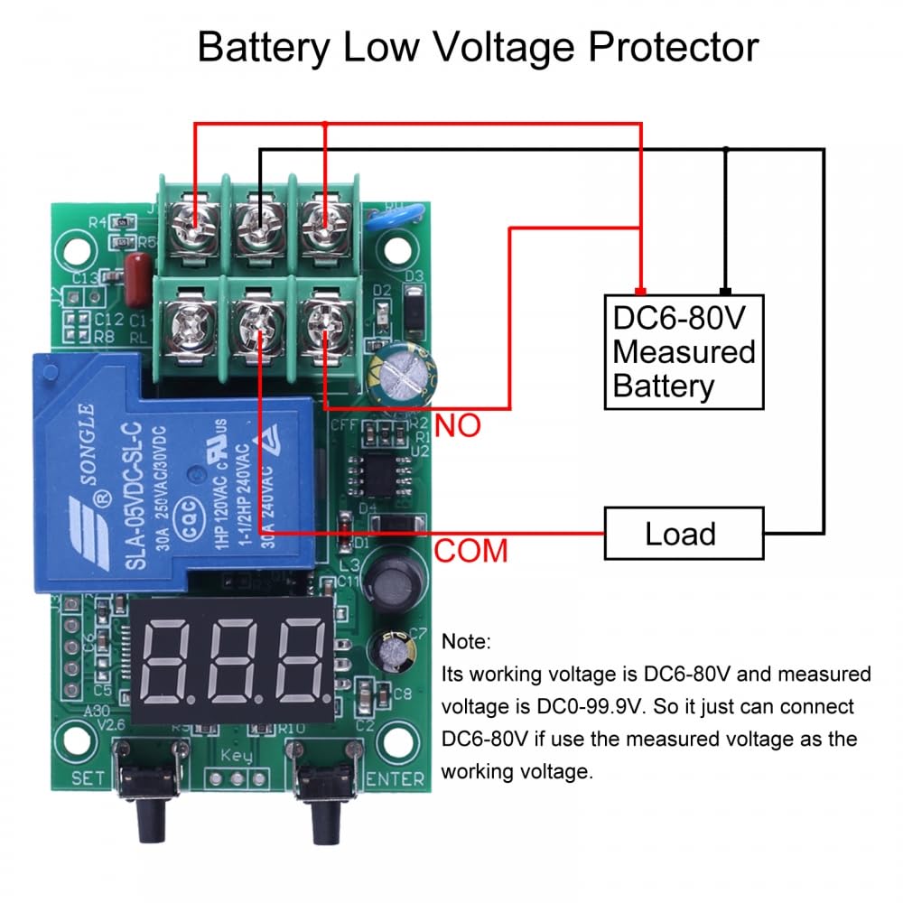 Modulo Monitoraggio Tensione,CC 99,9 V Scheda Controllo Tensione per Controllo Sottotensione di Sovratensione e Rilevamento da Tensione