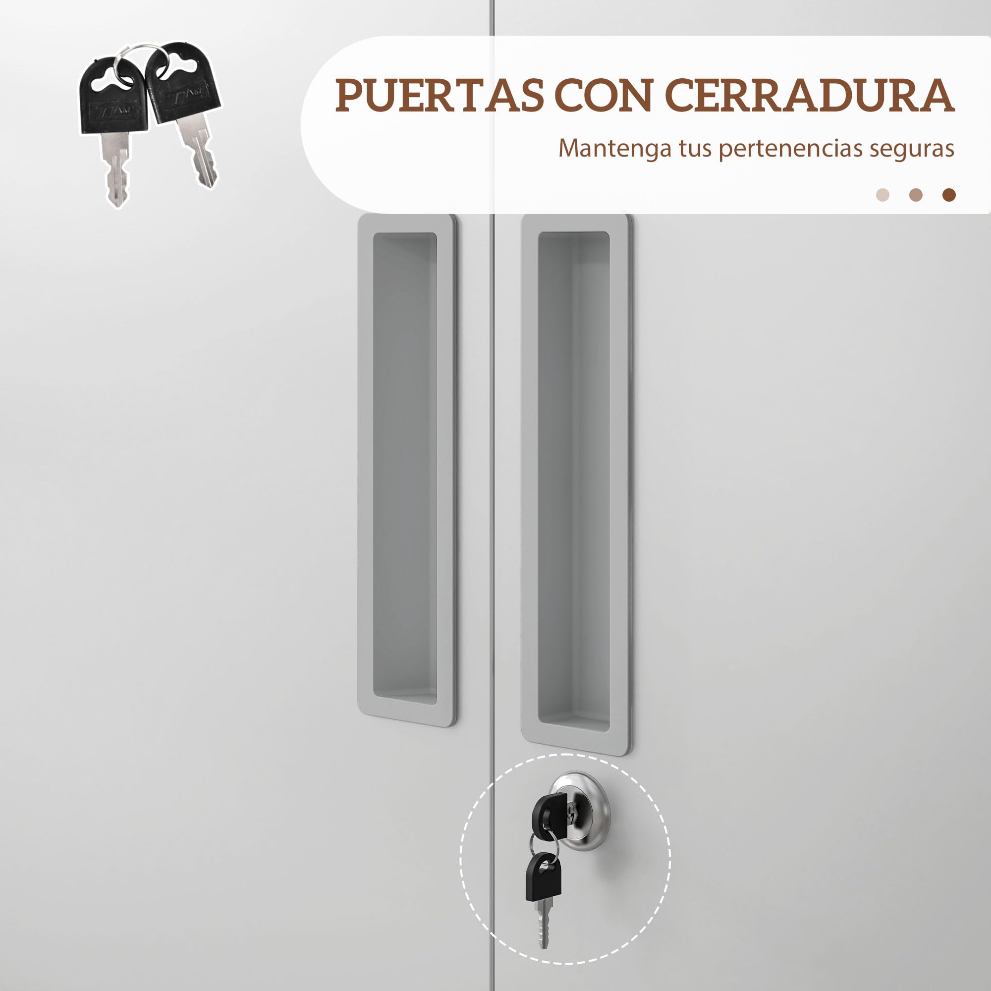 HOMCOM Mueble Archivador de 5 Niveles con Estantes Regulables Cajonera de Oficina Archivador con Llave para Estudio Salón 80x40x180 cm Blanco