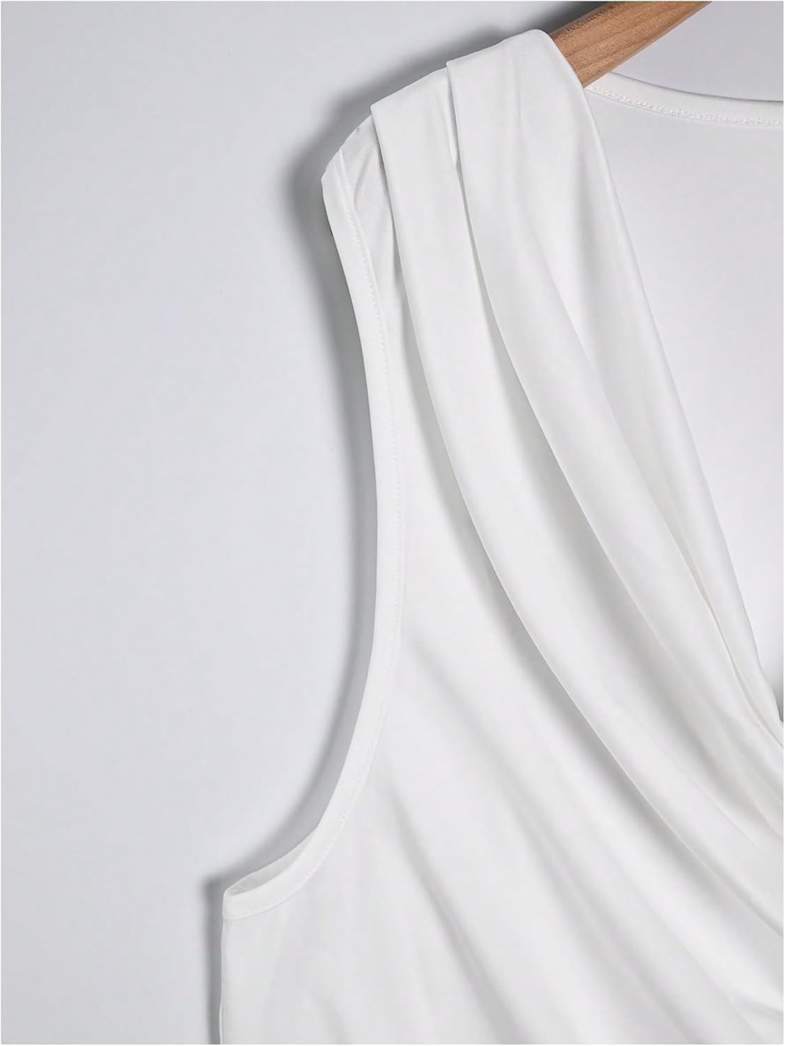 OYOANGLE Men's Cowl Neck Sleeveless T Shirts Draped Front Ruched Tank Top Casual Vacation Vest Streetwear - Image 2