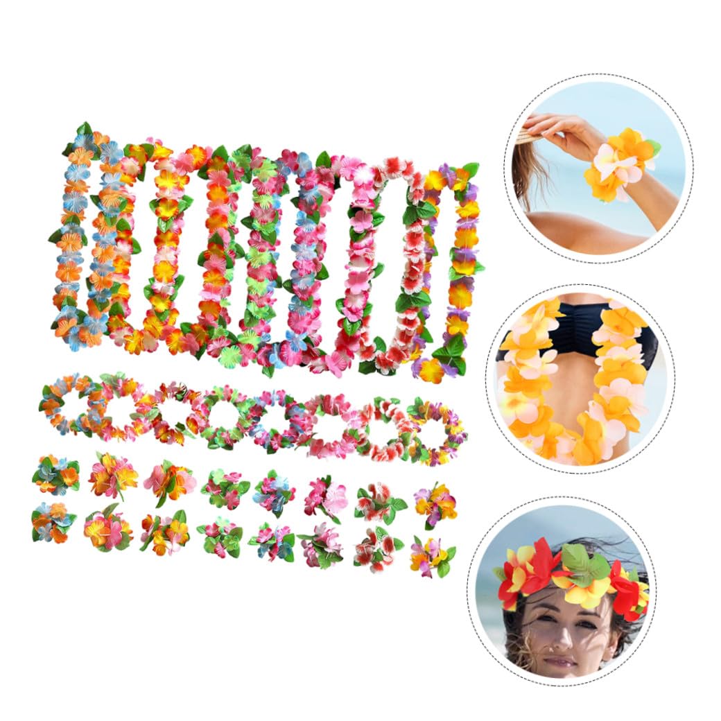 Tofficu 2juegos Guirnalda Hawaiana Diadema y Collar Floral Para Fiestas Bodas y Decoraciones De Verano Para Eventos y Fotografía