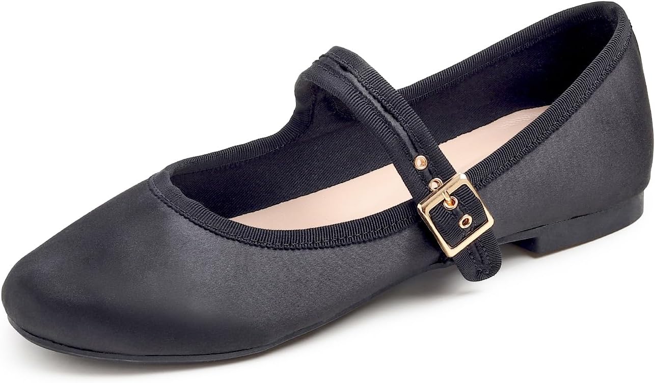 Black Satin Mary Jane