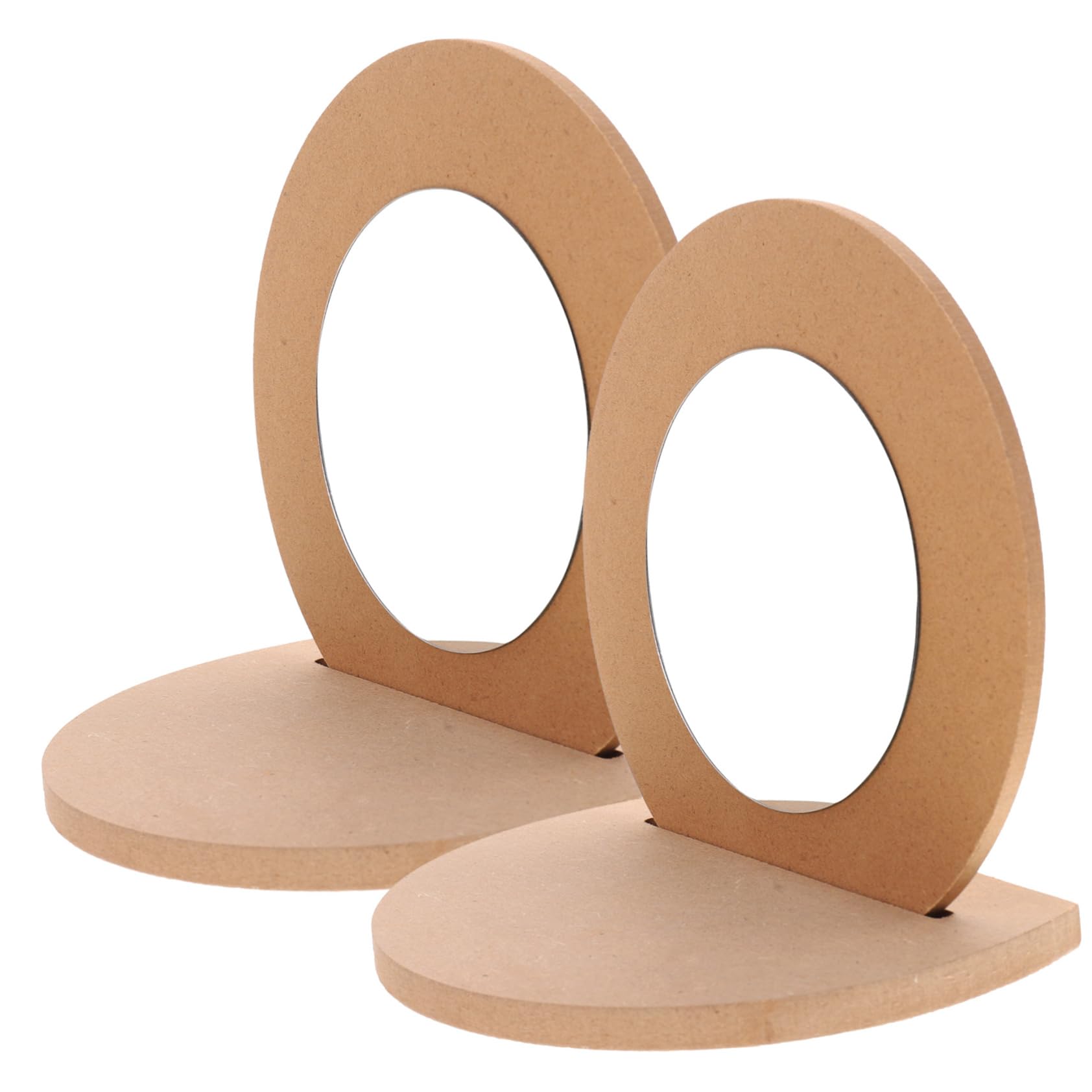 minkissy Unpainted Wooden Mirror DIY Clay Snowflake Decoration Round Tabletop Craft for Boys and Girls and Families