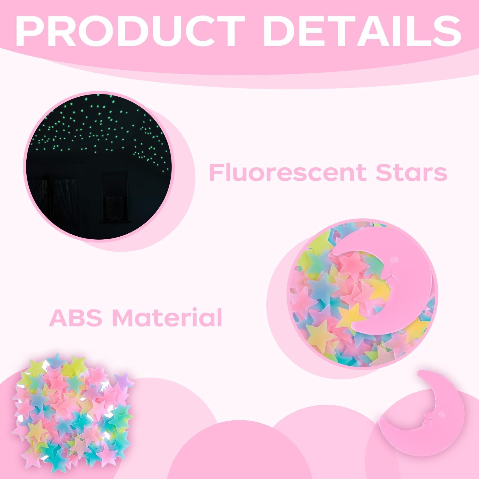 Domicubes 201PCS Glow in The Dark Stars - Image 3