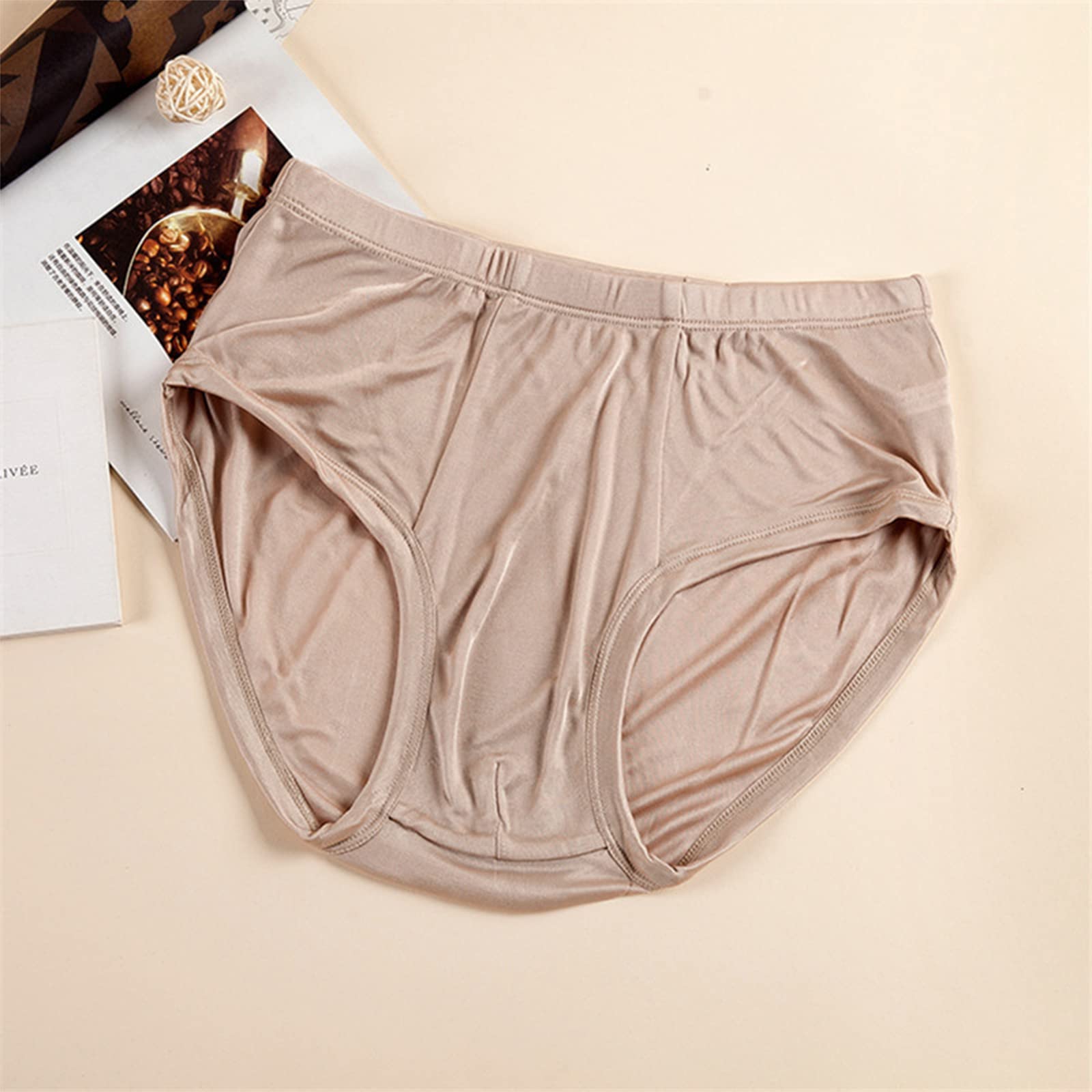 Ropa Interior de los Hombres de Seda de Morera, Suave Transpirable y cómodo Calzoncillos de satén de Lujo Boxer Bragas