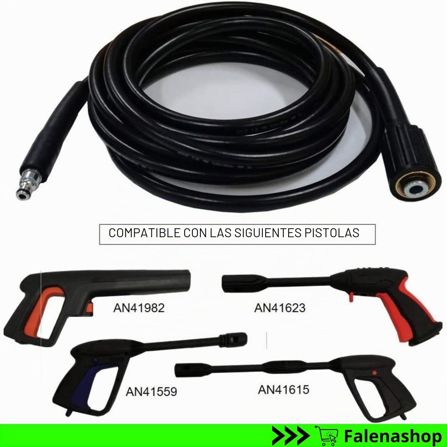 Parpyon® - Manguera hidrolimpiadora Annovi Reverberi - Black Decker - Stanley Tubos, alargador, sonda accesorios para hidrolimpiadoras de agua fría Max 160 Bar + paño Parpy (AR290)