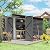 Outsunny 4.6' x 9' Steel Outdoor Storage Shed, Lean to Shed, Metal Tool House with Foundation Kit, Lockable Doors, Gloves and 2 Air Vents for Backyard, Patio, Lawn, Dark Gray