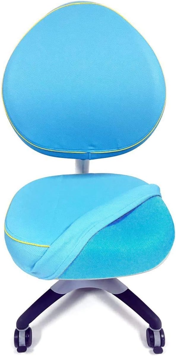 ApexDesk Little Soleil DX Series Children's Height Adjustable Chair (Blue Chair with Seat Cover)