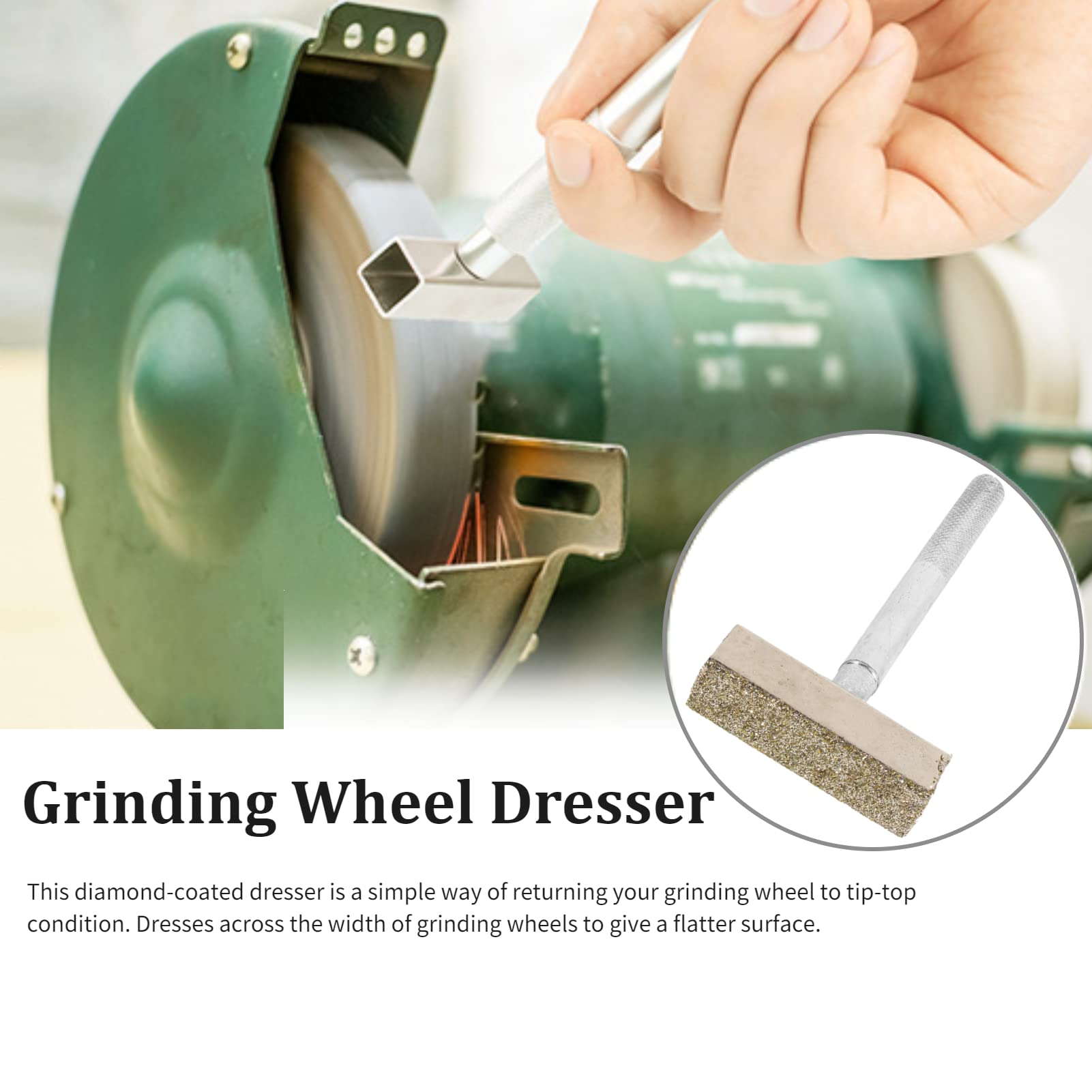 Grinding Wheel Dresser, Grinding Wheel Dressing Tool with Comfortable Handle, Heavy Duty Portable Stone Dresser Bench Grinder for Grinding Deburring Wheels