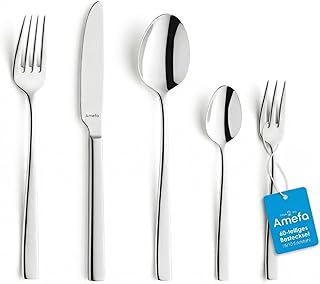 Amefa Fresh Besteckset 12 Personen, Besteck Set 60-teilig, Edelstahl Rostfrei, Besteck Spülmaschinenfest, Essbesteck, Tafelbesteck
