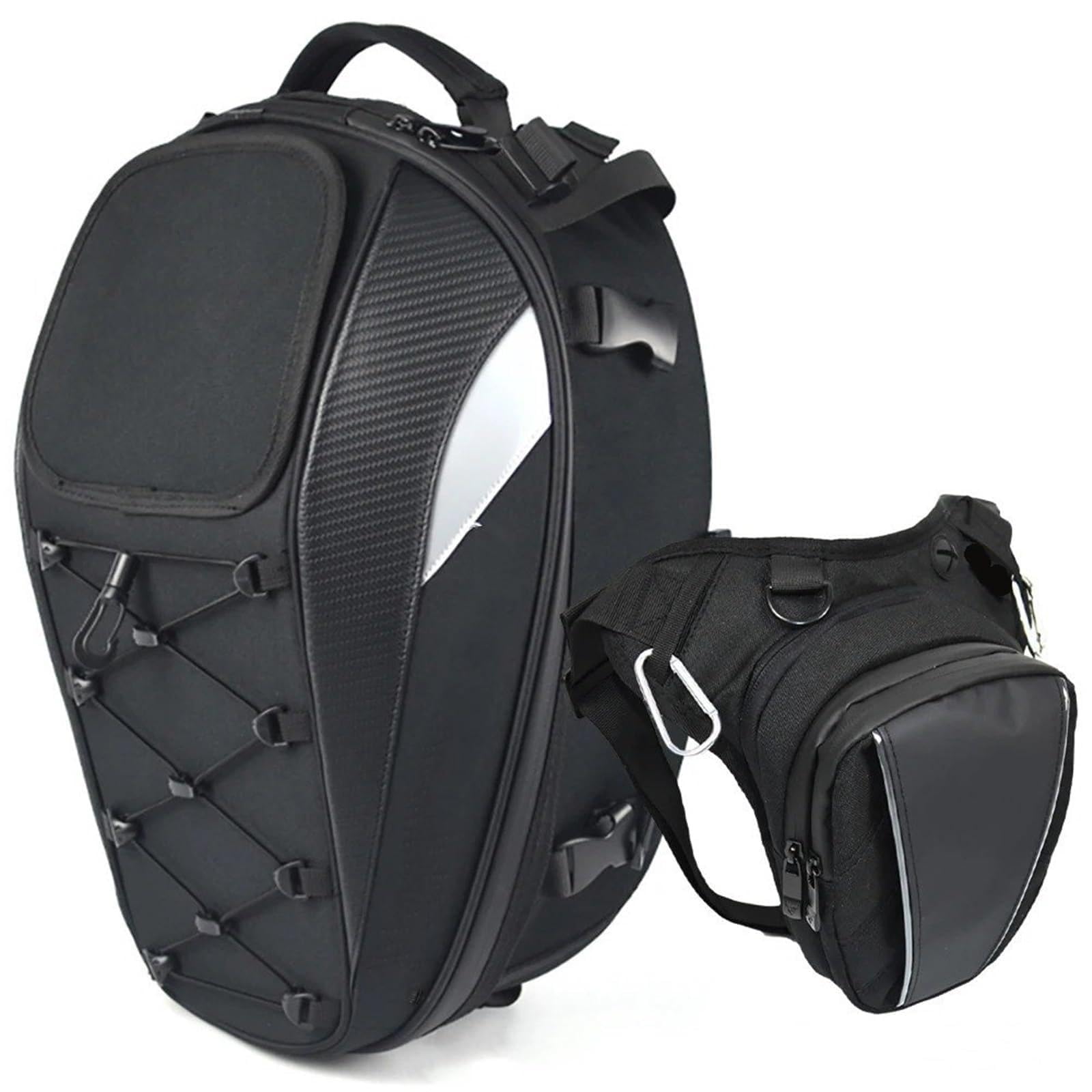 Borsa Laterale Per Moto Borsa Coda Moto Impermeabile Sedile Posteriore Multifunzione Lato Gamba Cadente Pilota Ad Alta Capacità(MC-0102and0105 Gray)