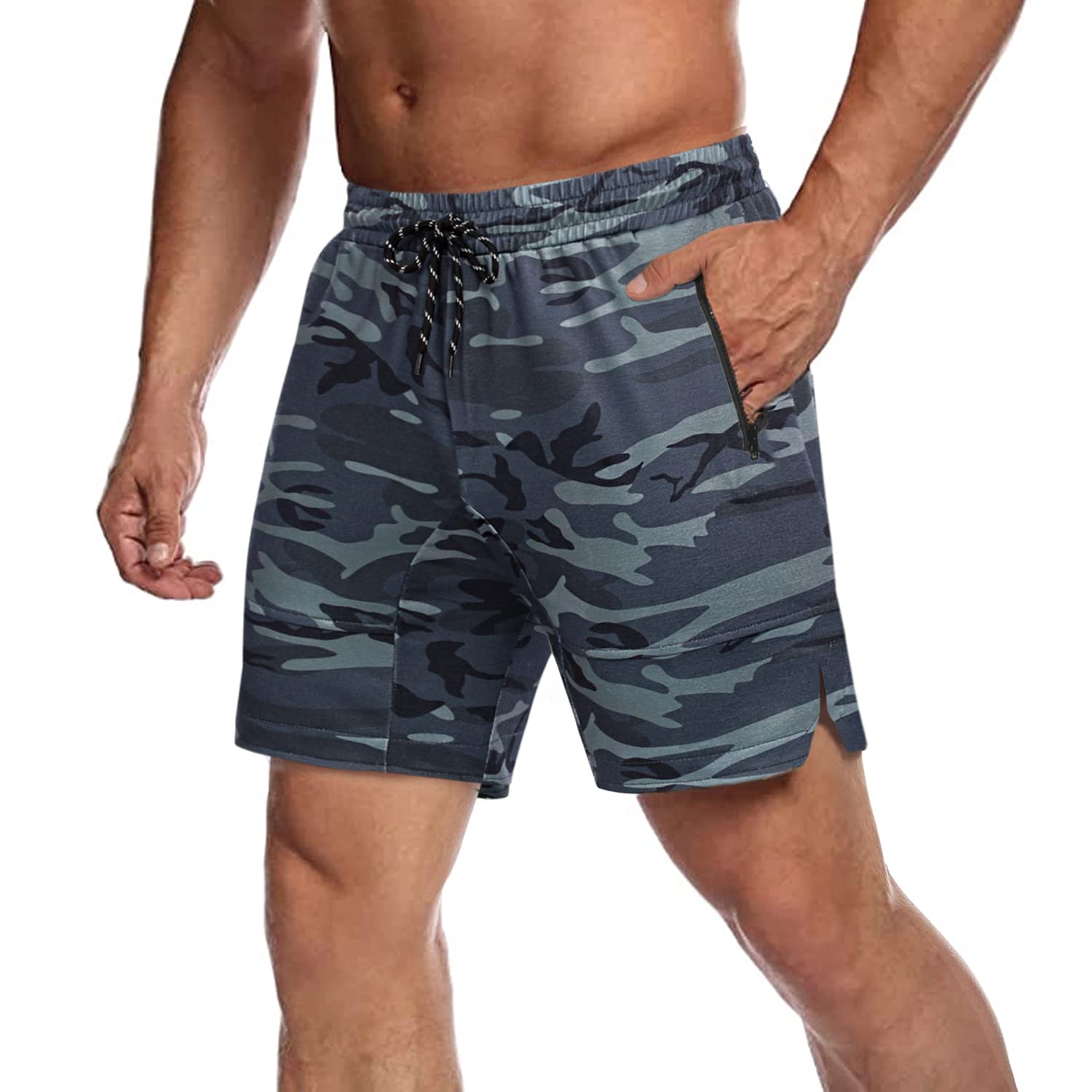 COOFANDY Men's Gym Workout Shorts Athletic Training Shorts Fitted Weightlifting Bodybuilding Shorts with Zipper Pockets