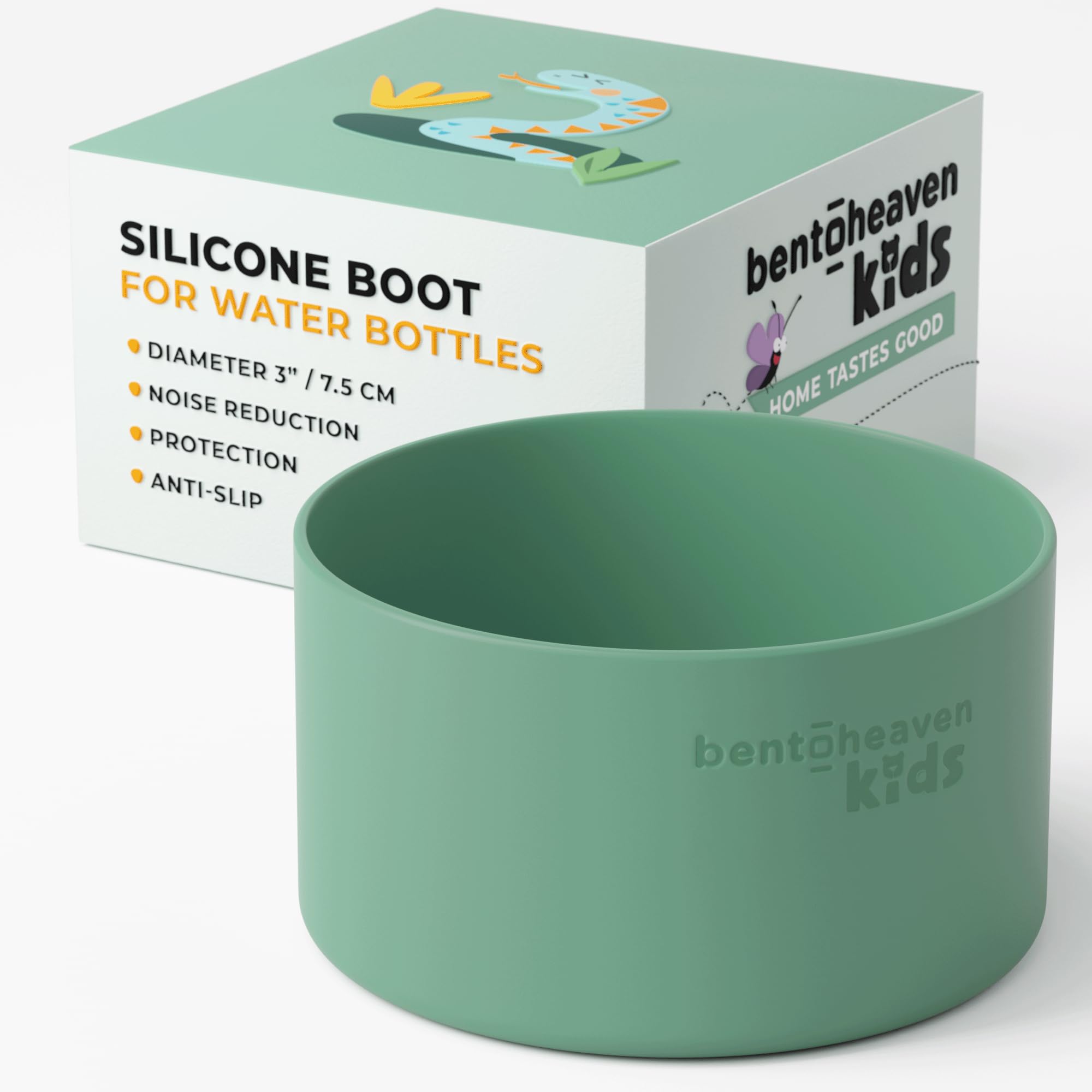 Bentoheaven Silicone Water Bottle Boot - Noise & Scratch Protector Sleeve for 3-inch Diameter Bottles, Tumbler & Cup (17-40 oz), Bottom Protective