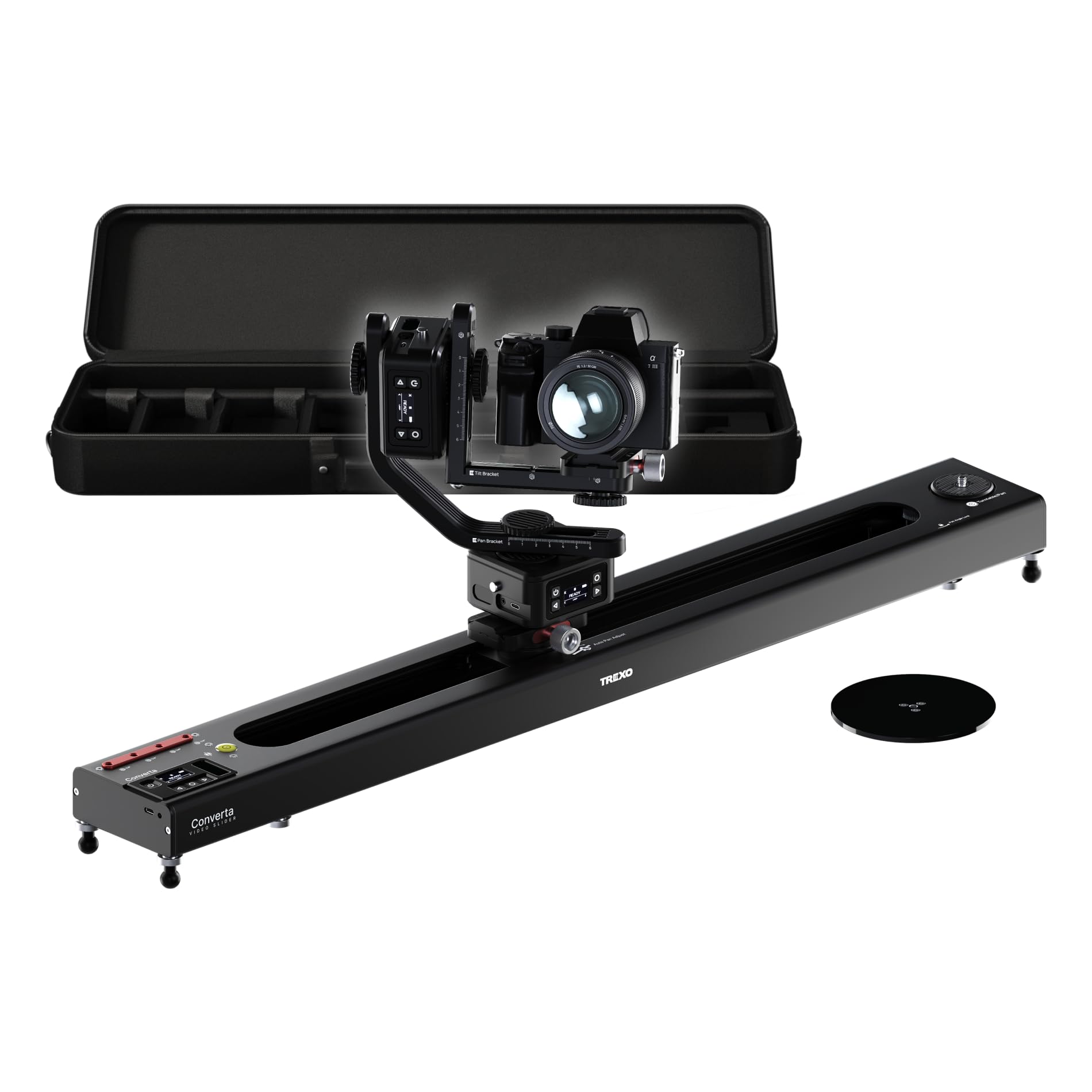 Trexo Converta Pro - AI-Powered Video Slider, Built-in Rotary Table, 90° Panoramic Shooting, Time-Lapse, Loop Mode, APP & Voice Control, Pro Camera Motion System (C600-60cm/23.6")