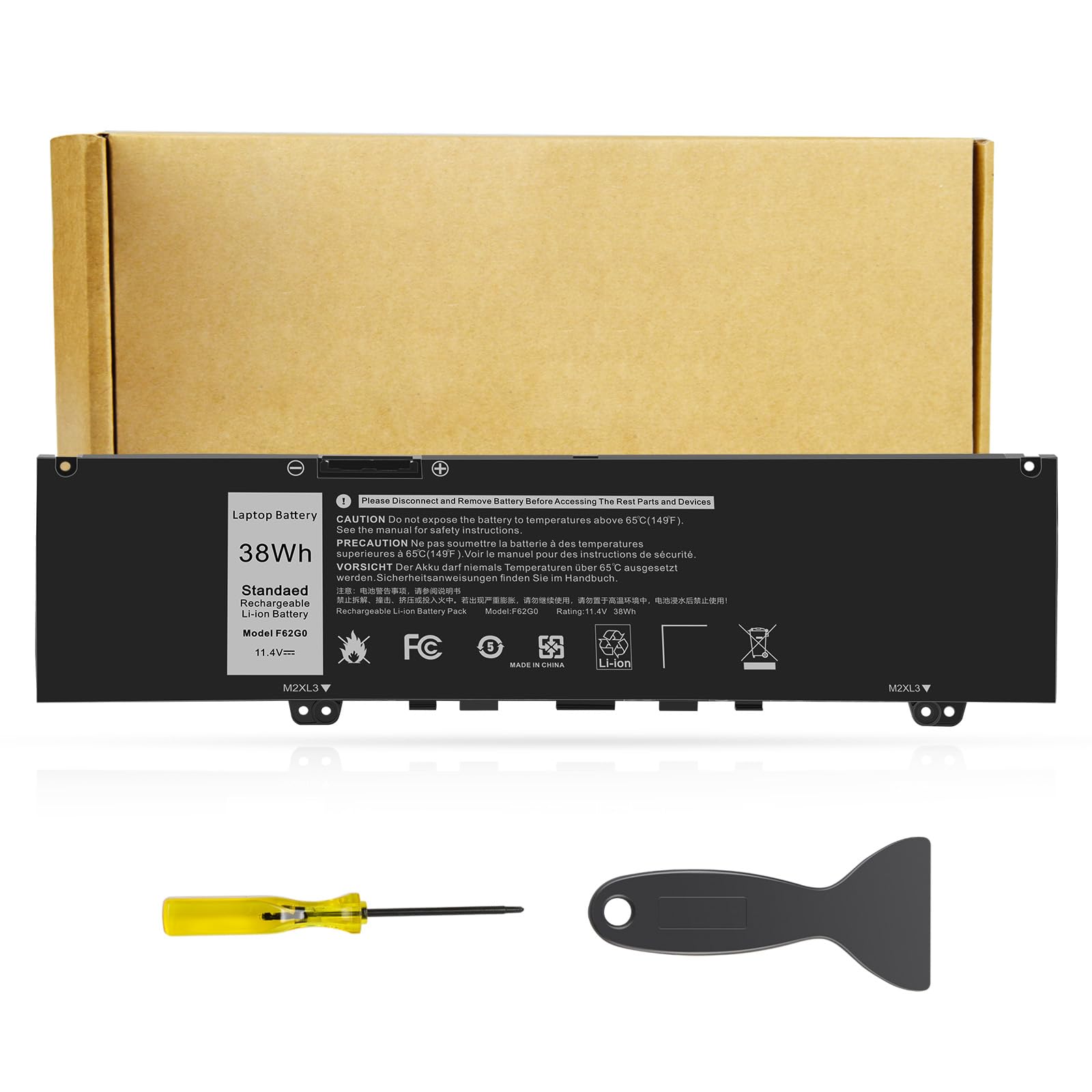 Futurebatt F62G0 Laptop Battery for Dell Inspiron 13 7000 7373 7386 2-in-1 7370 7380 5370 P83G P87G P91G P83G001 P83G002 P91G001 P87G001 Vostro 13 5370 Series F62GO 39DY5 039DY5 RPJC3 0RPJC3