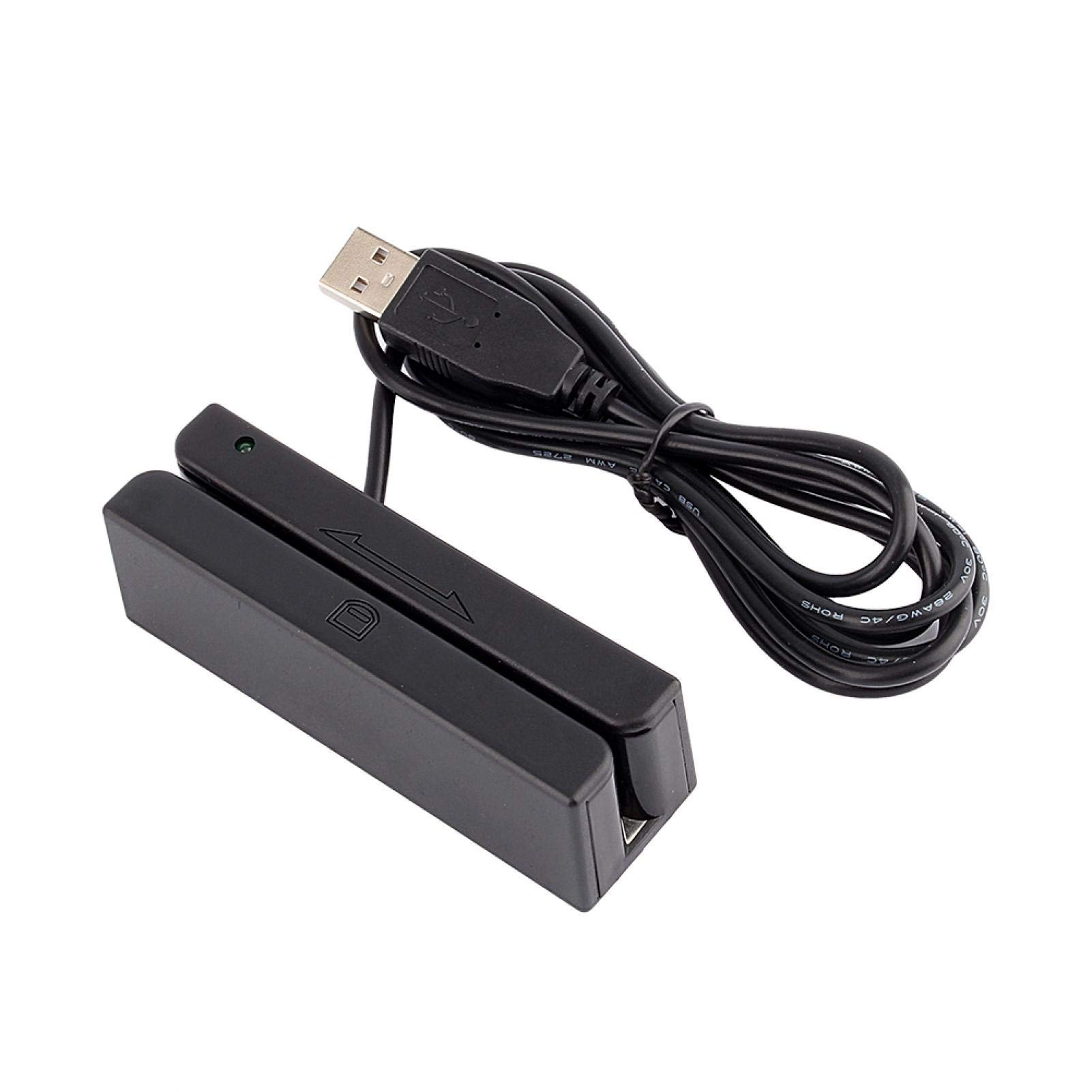 PUSOKEI Kreditkartenleser, USB MSR90 3-Spur Hi-Co Magnetstreifen-Kreditkarten-Swipe-Reader, POS Magstripe-Kartenleser