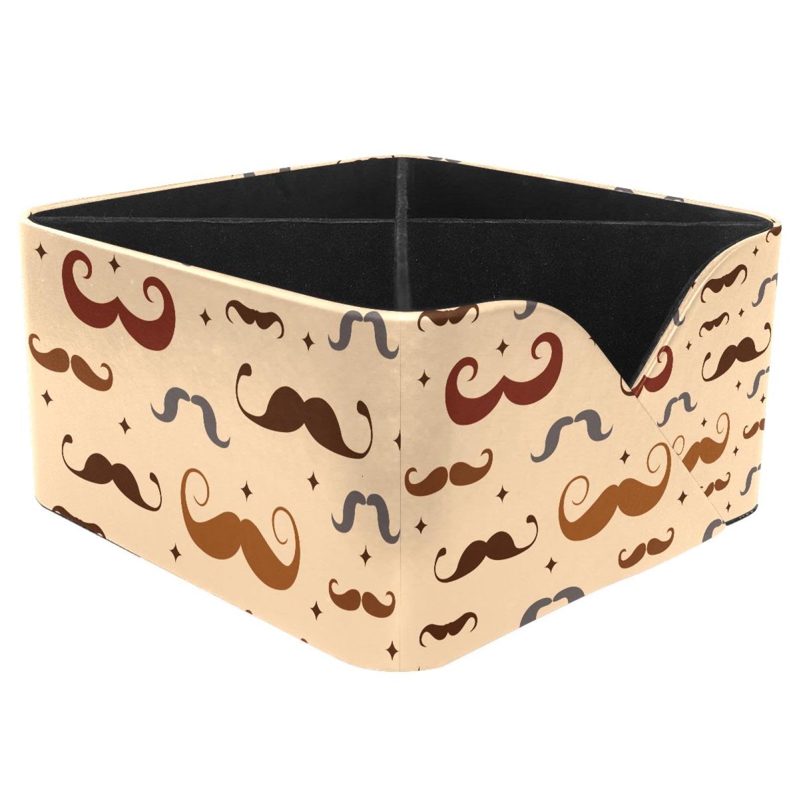 KengjuTesu Father Day Colored Moustache Desktop Organizer Pen Holder, Rectangular Pencil Cup for Office, Study and Makeup Stations