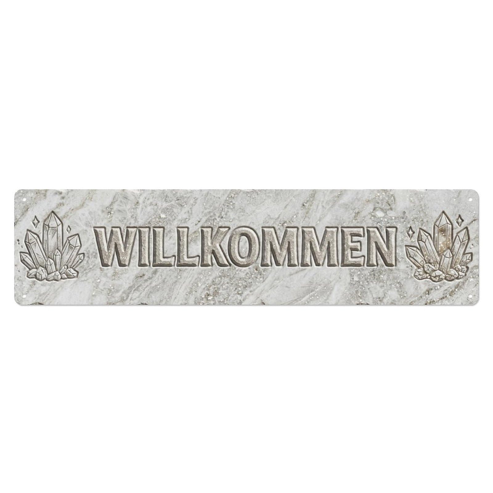 Quartzite Stone Natural Texture Welcome Metal Tin Sign