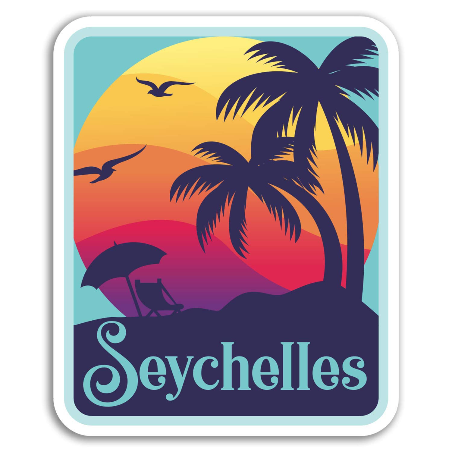 2 x 10cm Seychelles Vinyl Stickers - Sunset Travel Sticker Laptop Luggage #18480 (10cm Tall)