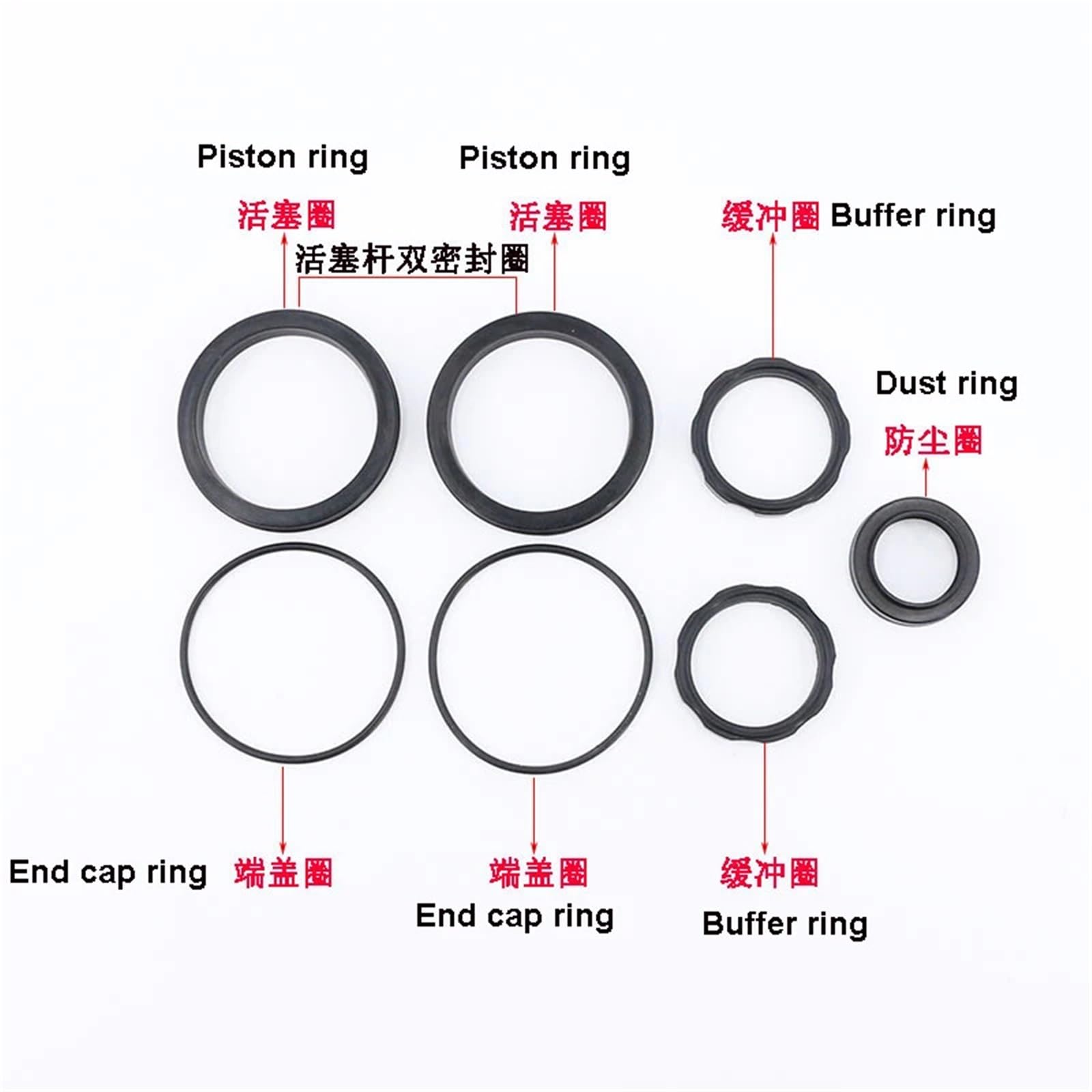 Pièces de cylindre SC standard Kit de réparation de joint YCC/double o | O Seal Repair Kit(YCC Type (8pcs),Bore 200mm)