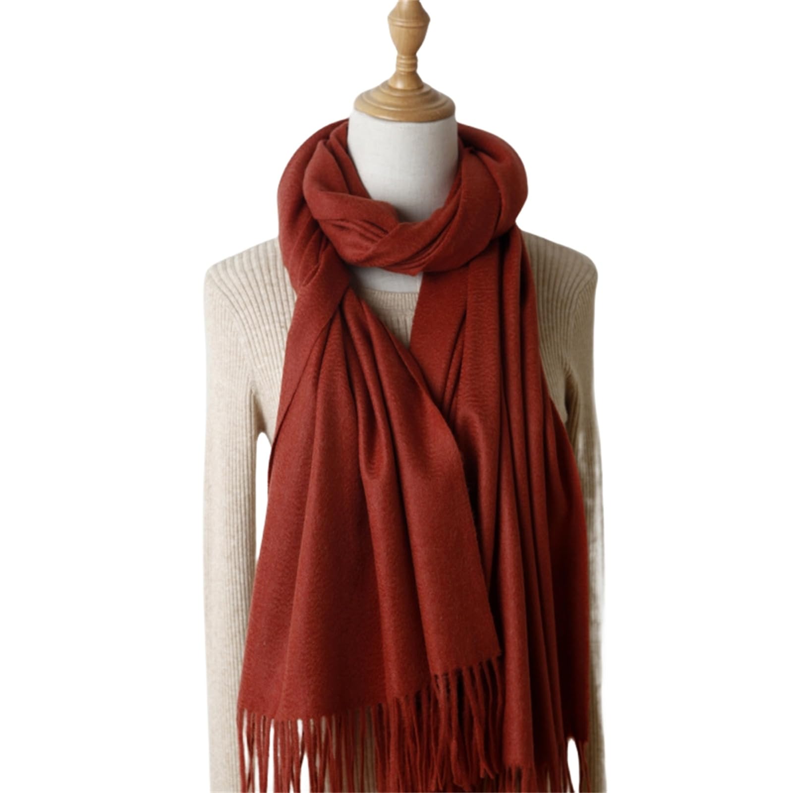 Schal Damen Herbst Und Winter Quaste Kaschmir Schal 70 * 200Cm 320G
