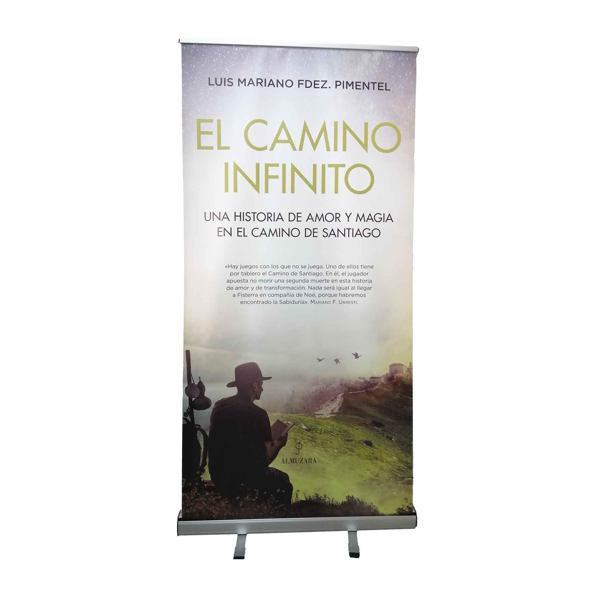 Roll Up Personalizado 100x200 cm - Expositor Enrollable Publicitario con Gráfica Impresa - Estructura de Aluminio y Lona HD - Incluye Bolsa de Transporte