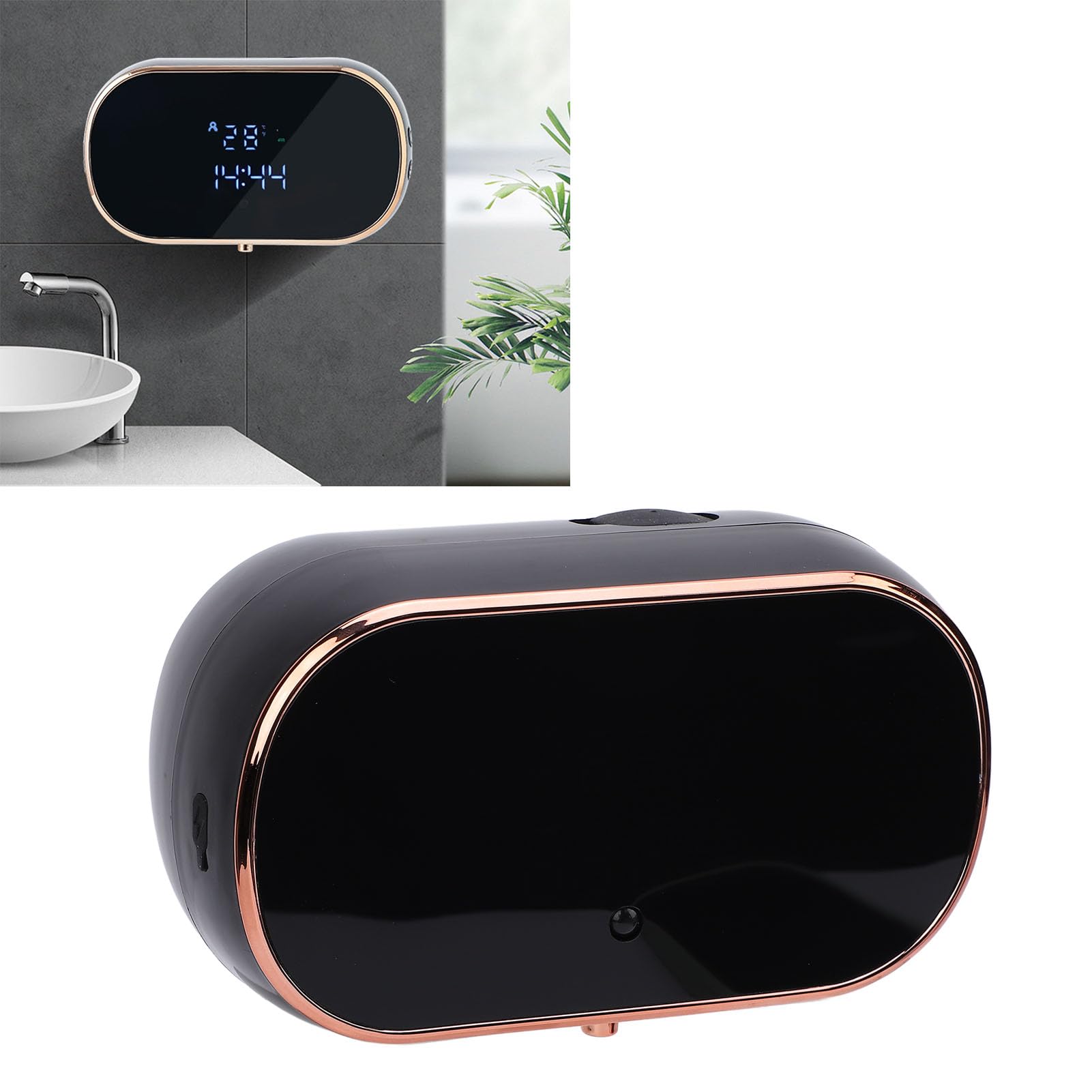 Dispensador Automático de Jabón Espumoso, Dispensador de Jabón Montado en la Pared sin con 3 Engranajes Ajustables, Dispensador de Jabón Eléctrico Recargable para Baño, Cocina,