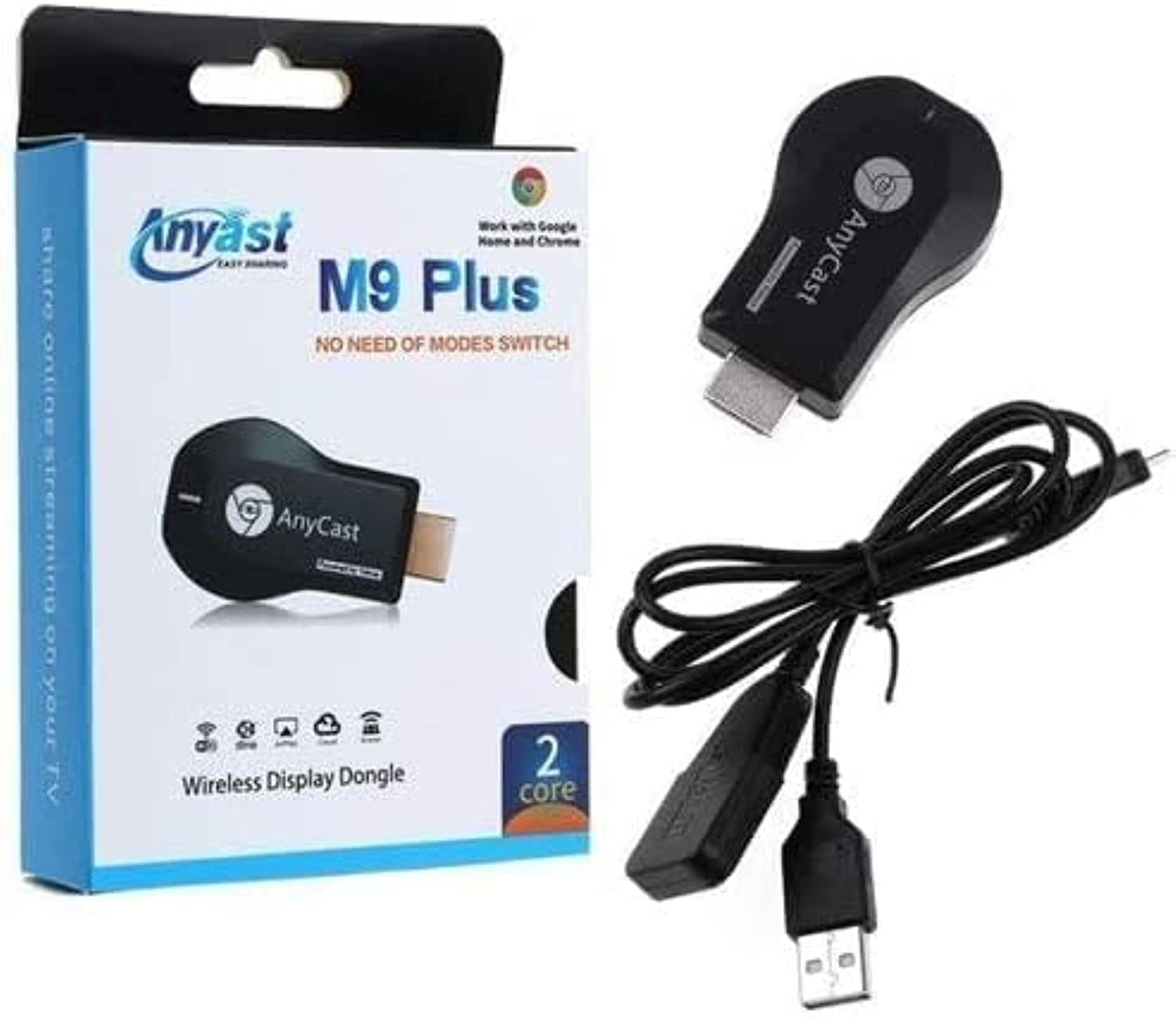 FBS® (M9-Plus) WiFi Display Wireless HDMI Adapter 1080P (TV Receiver Adapter) & (Airplay Dongle) & (Mirroring Screen) & (From Phone to TV Support Miracast/Airplay DLNA) Black