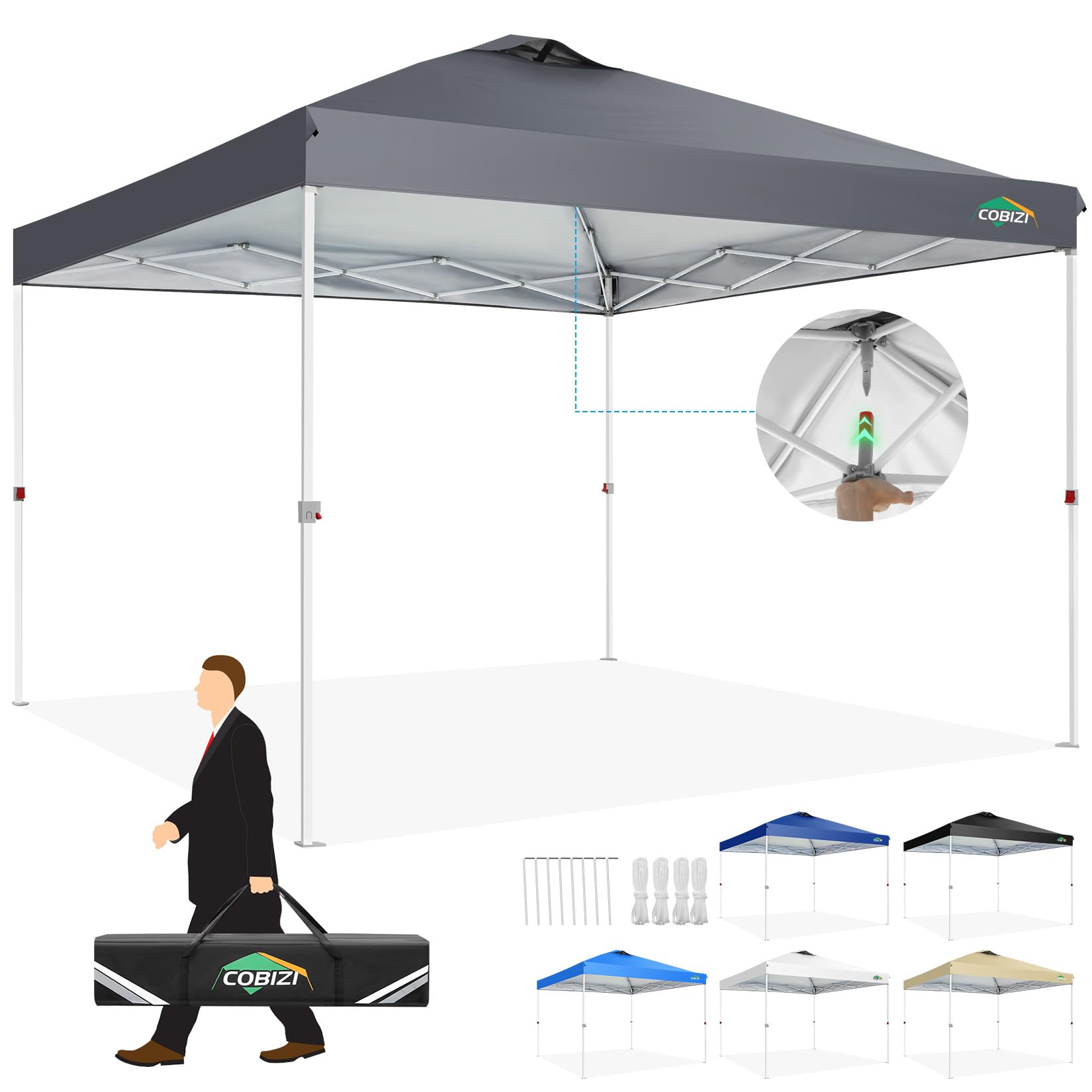 Tonnelle Pliante BONTEC 3x3m Imperméable - Protection UV 50+ Pour Jardin, Camping Et Événements