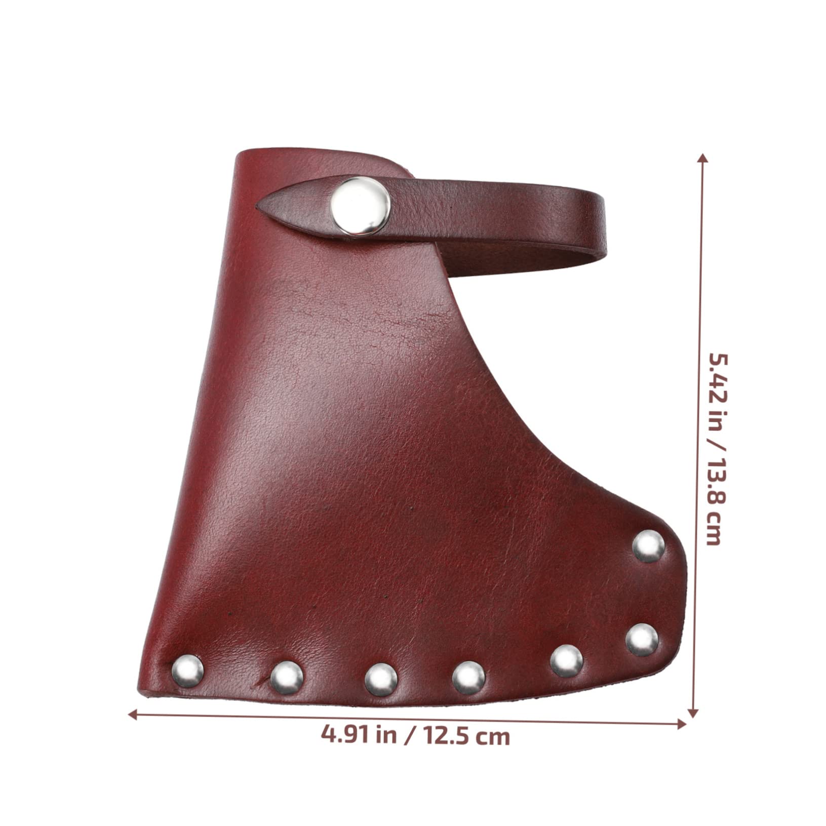 NUOBESTY Practical Hatchet Sleeve Blades Protectors Thicken Cowhide Protector for Ax Easy Install Remove Metal Buckle