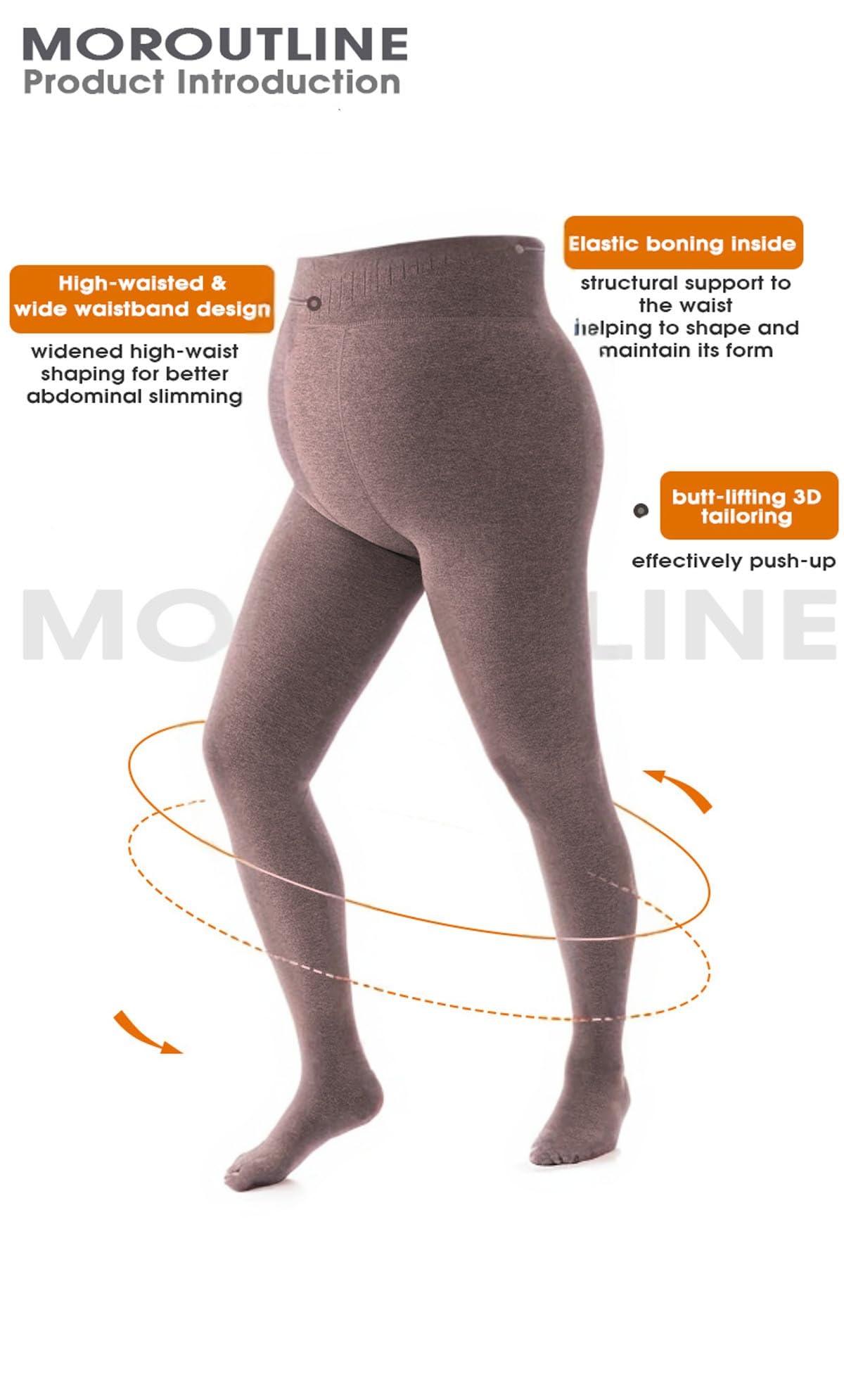 Medias para mujer, con forro polar, cálidas, opacas, con parte superior de control, Café, XL