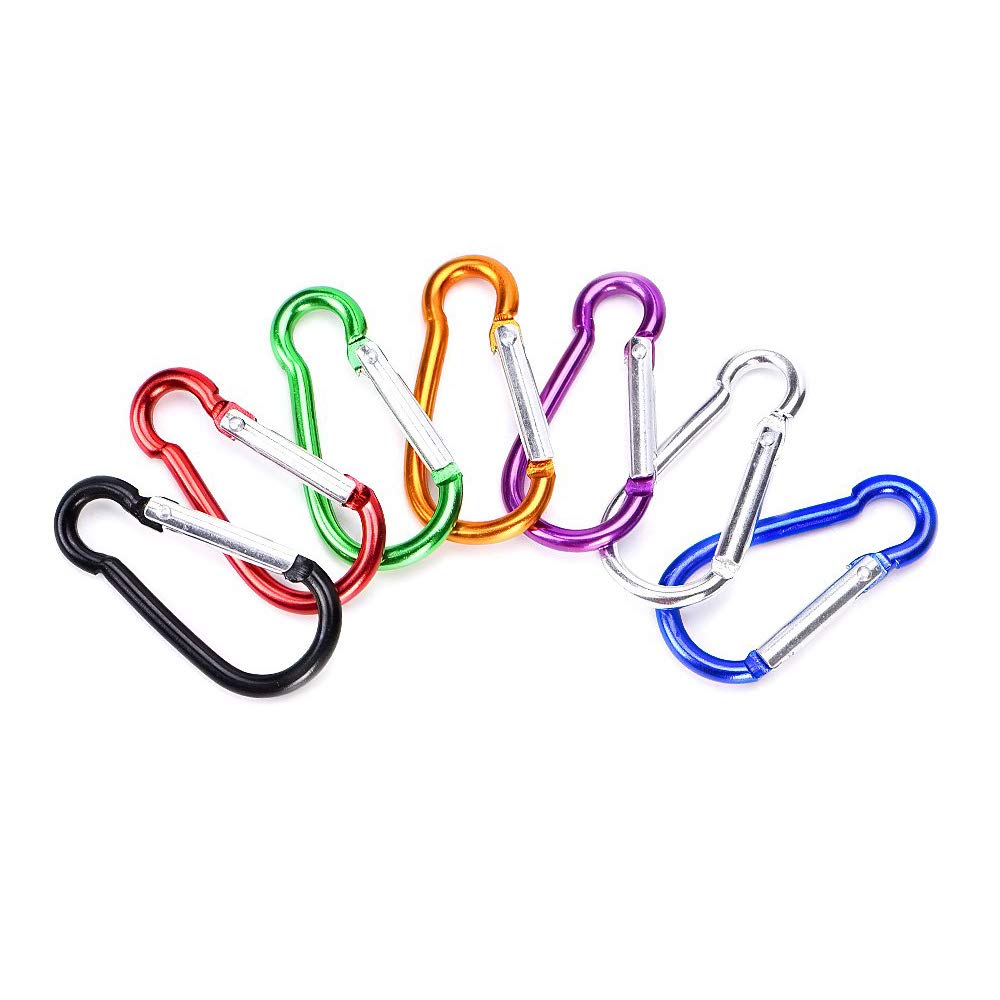 Nubstoer12pcs Aluminum Alloy Carabiner Spring Snap Clip Hooks Keychain Hook 46mm Random Color