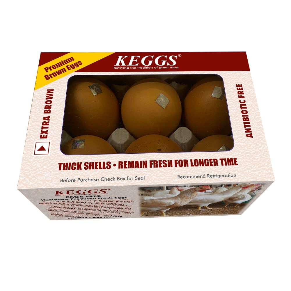 Keggs Cage Free Brown Eggs, Pack of 6 : Amazon.in: Grocery 