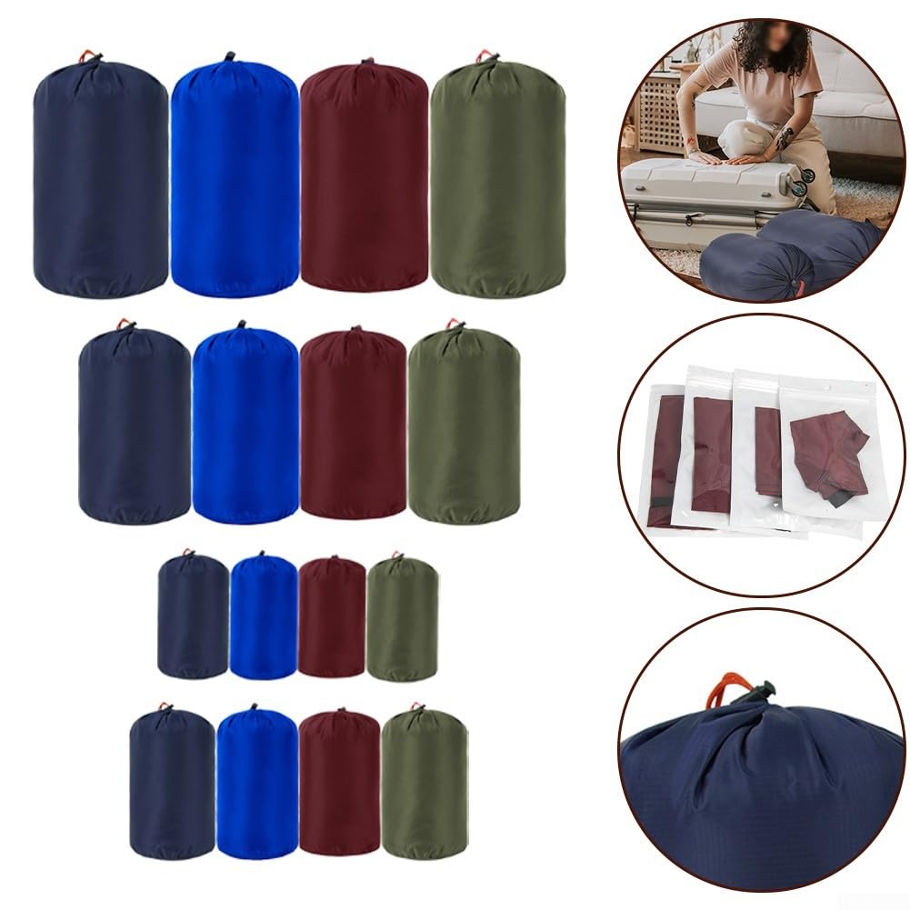 Sacchetto multiuso con coulisse, ideale per piumini e sacchi a pelo (blu scuro)