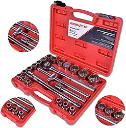 Jogo de Soquetes Estriados e Acessórios com Encaixe de 1/2 Pol. com 22 Peças-ROBUST-D26-22AM