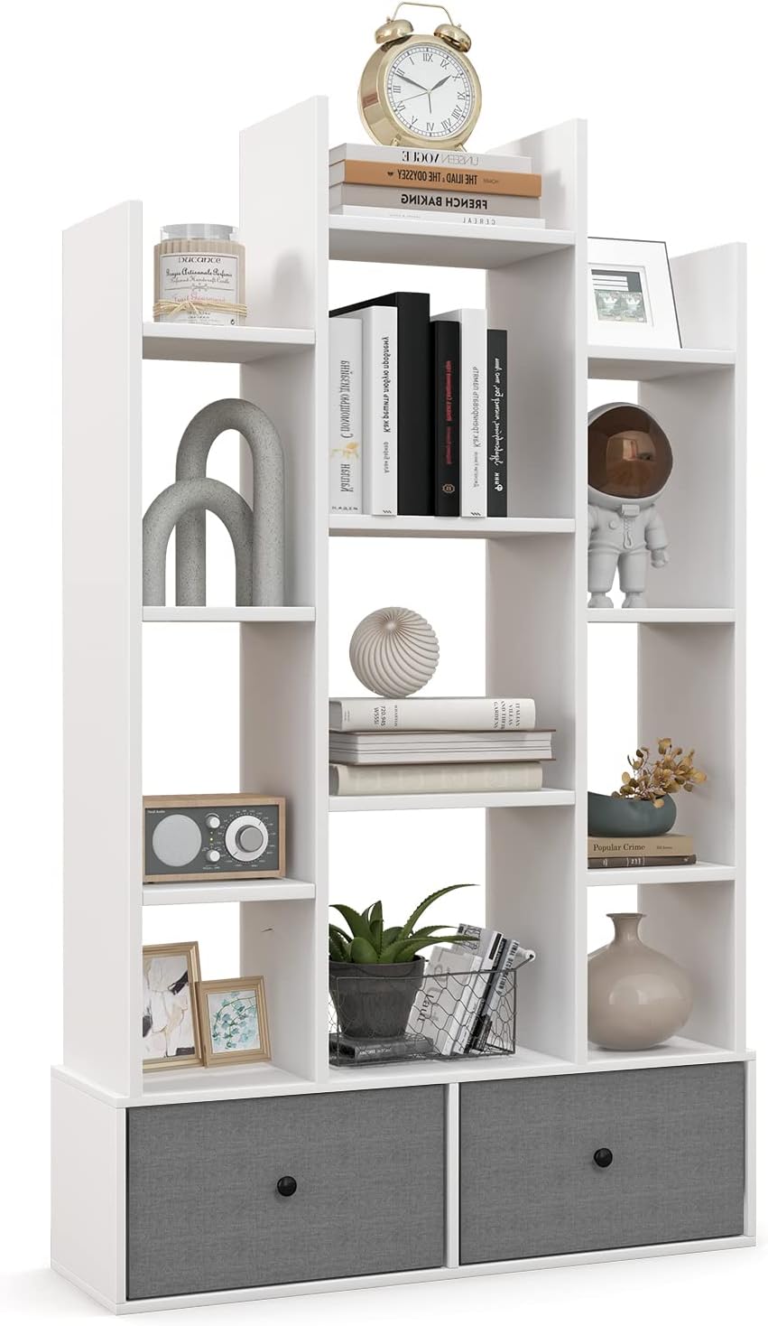 Giantex Industrial/Modern Style Bookshelf, Bookcase with 2 Nonwoven