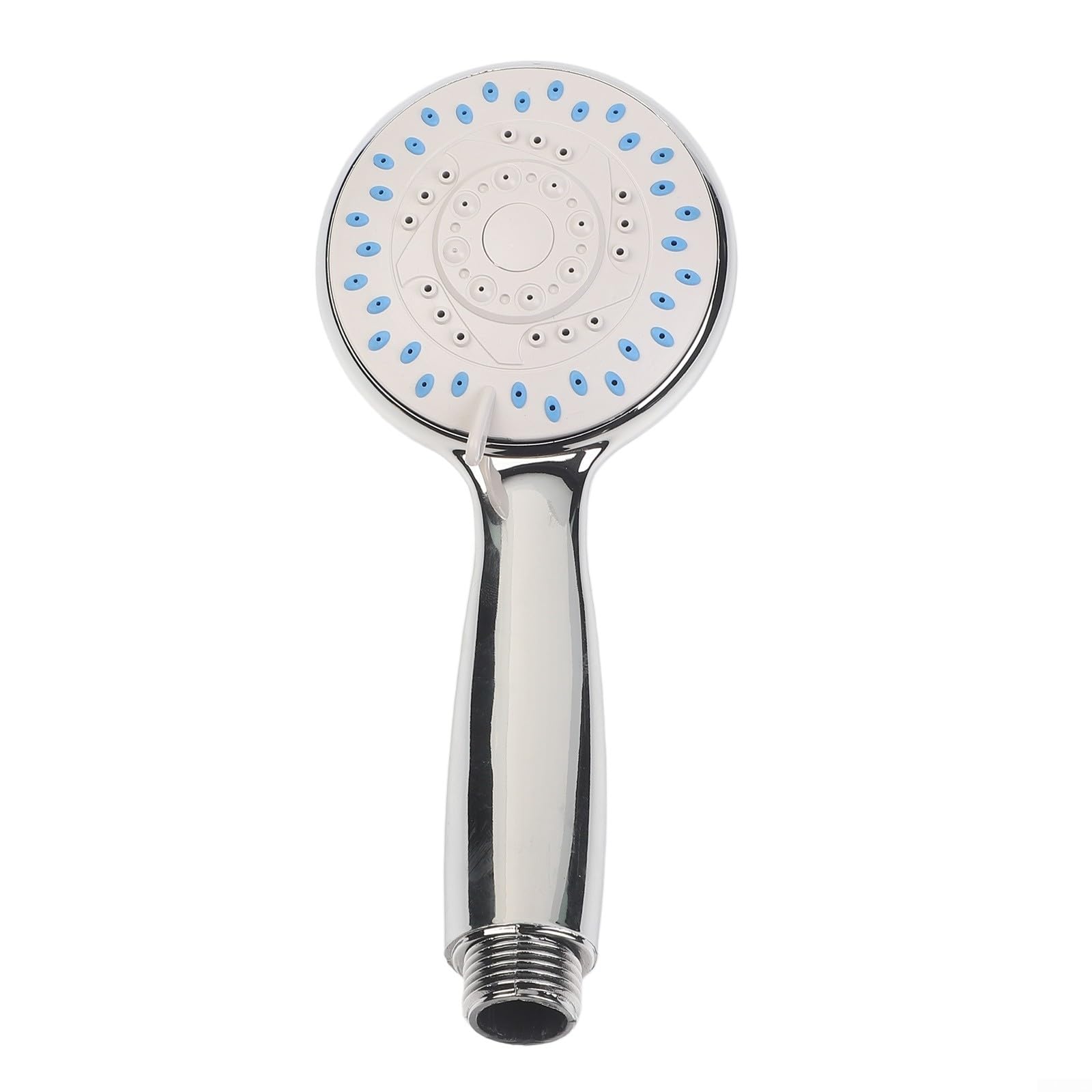 Soffione doccia ad alta pressione con 5 modalità di spruzzo, grande soffione rotondo, risparmio idrico e facile da pulire, ABS cromato, G1/2 pollici, misura standard per bagno