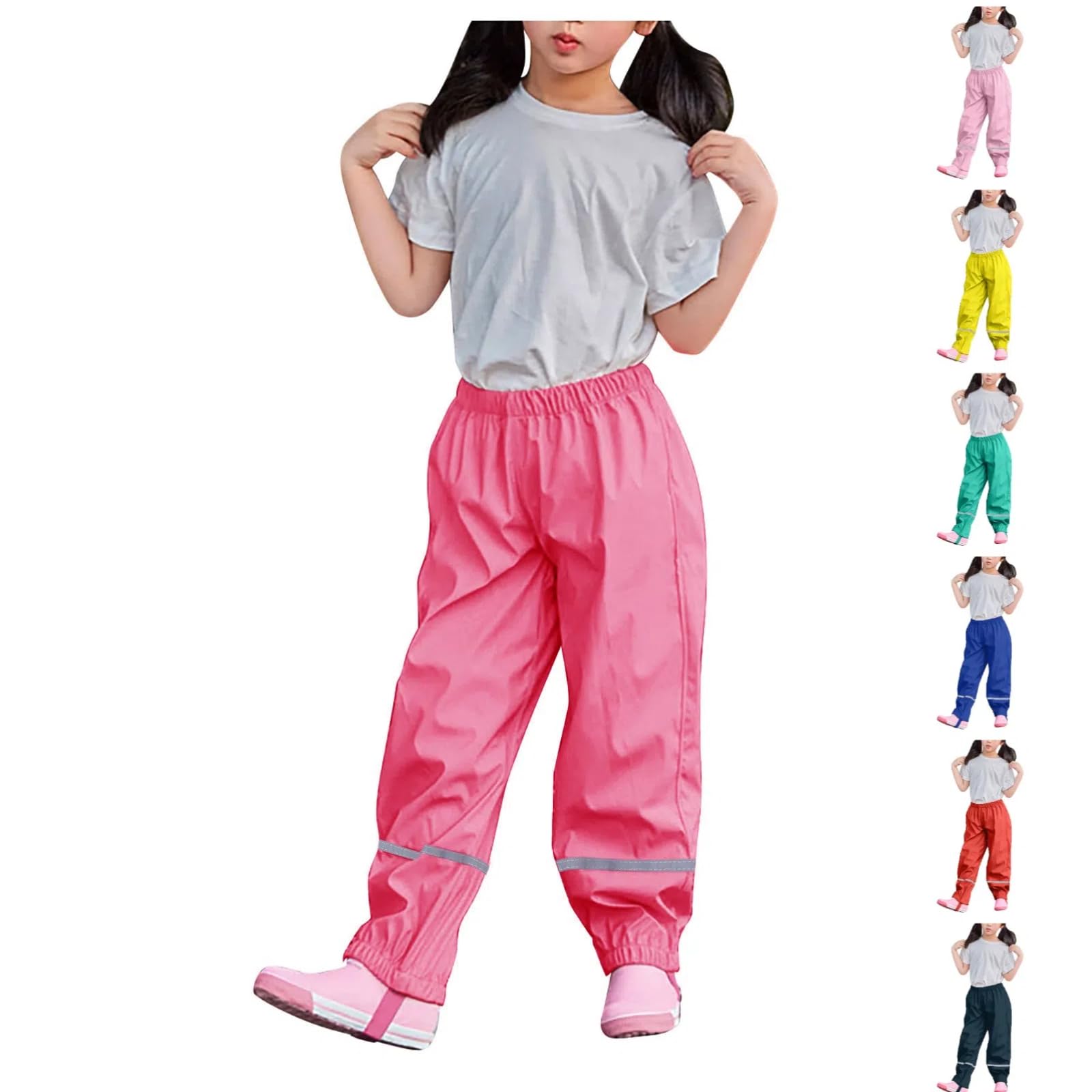 Regenhose Unisex Kinder Wind und Wasserdichte Ohne Träger Matschhose Ungefüttert Regenbundhose Überziehhose Atmungsaktiv Regenlatzhose Regenbekleidung Outdoorhose für Mädchen Jungen 92 104 116 128 140
