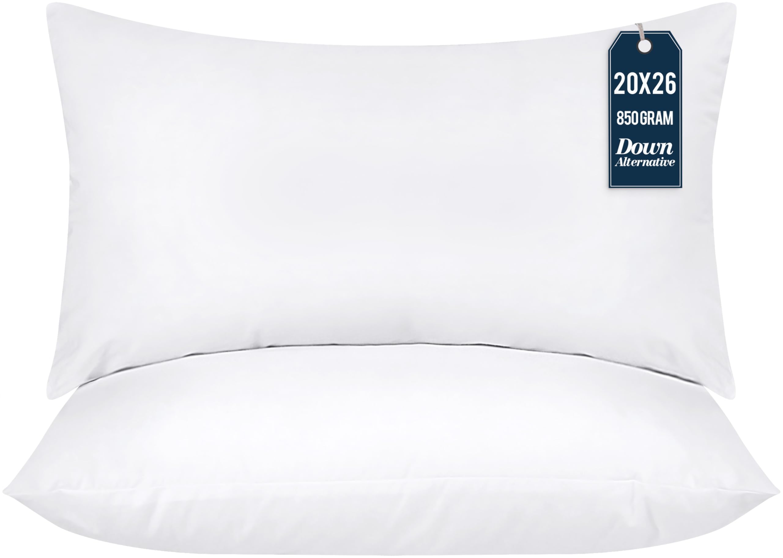 Utopia Bedding Throw Pillows (Pack of 2, White), 20 x 26 Inches Indoor Decorative Pillow Insert for Sofa, Bed and Couch