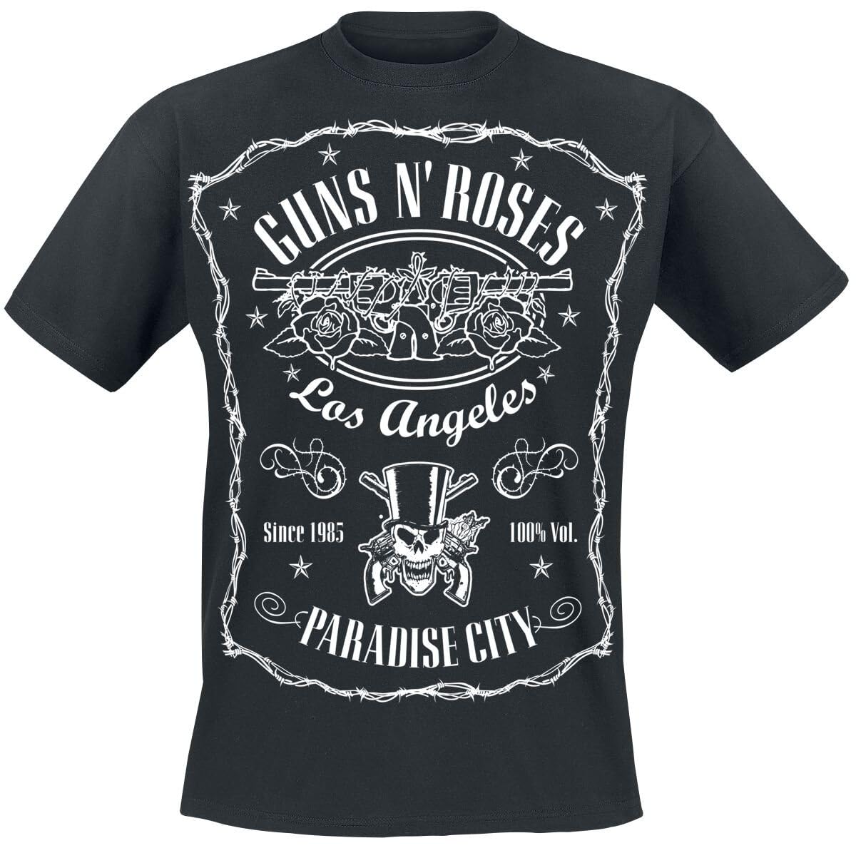 Guns N' Roses Paradise City Label Uomo T-Shirt Nero Xxl 100% Cotone Regular - 4