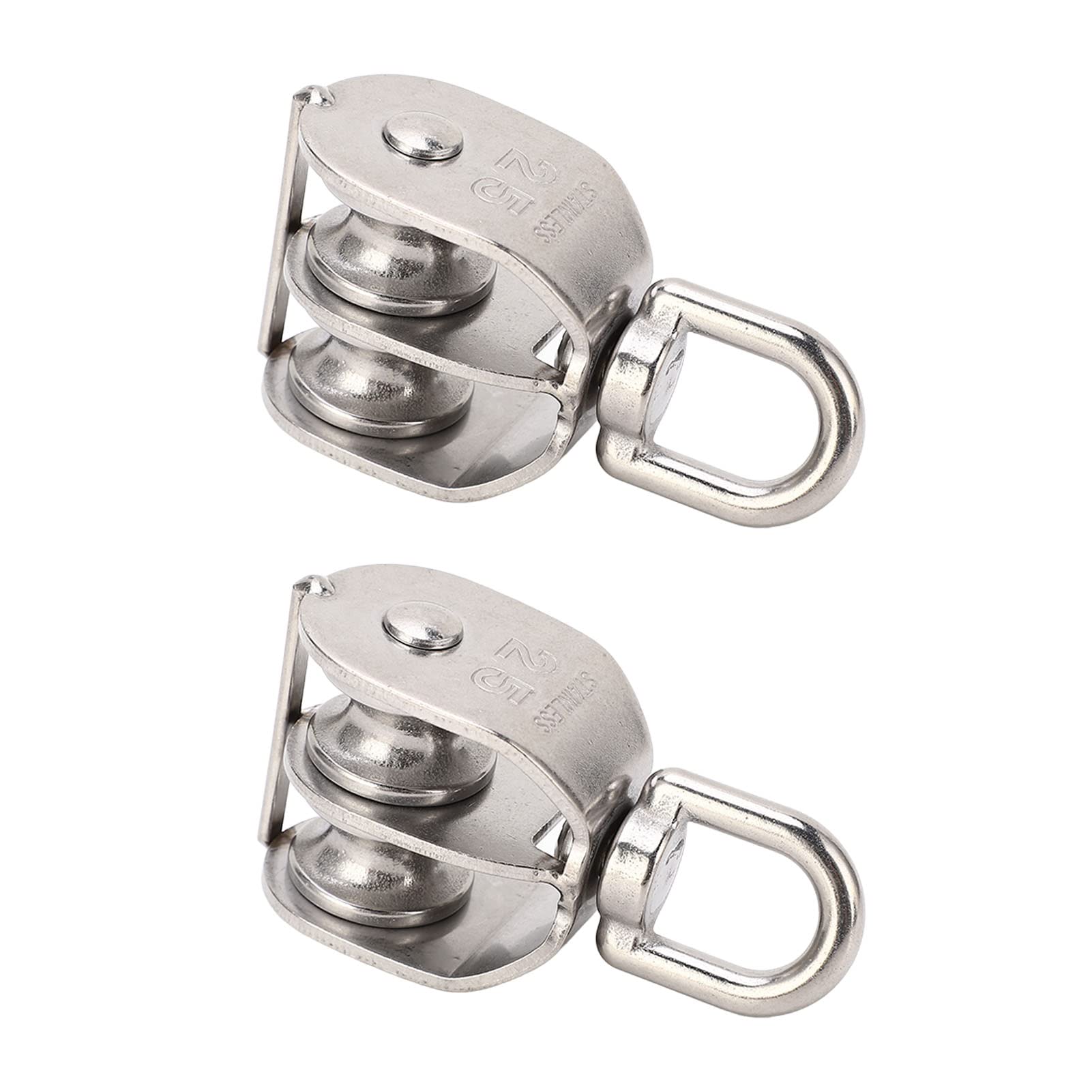 Poulie Double, Poulie De Levage, 2 Pièces Poulie Double Poulie Inox M25 Pivotant Double Poulie de Levage Poulie de Levage pour Cable Camping Poulie De Mouflage Poulie De Renvoi