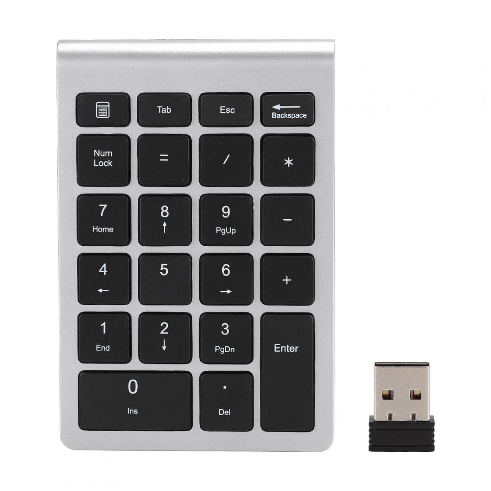 Agatige Pavé Numérique sans Fil Portable, 2,4G avec Récepteur USB Mini Clavier Numérique à 22 Touches pour Ordinateur de Bureau Ordinateur Entrée de Données de Raccourci PC (Noir)