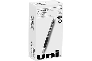 Uniball 207 Gel Pens - Smooth Writing, Bold Black, 1.0mm Point, 12-Pack