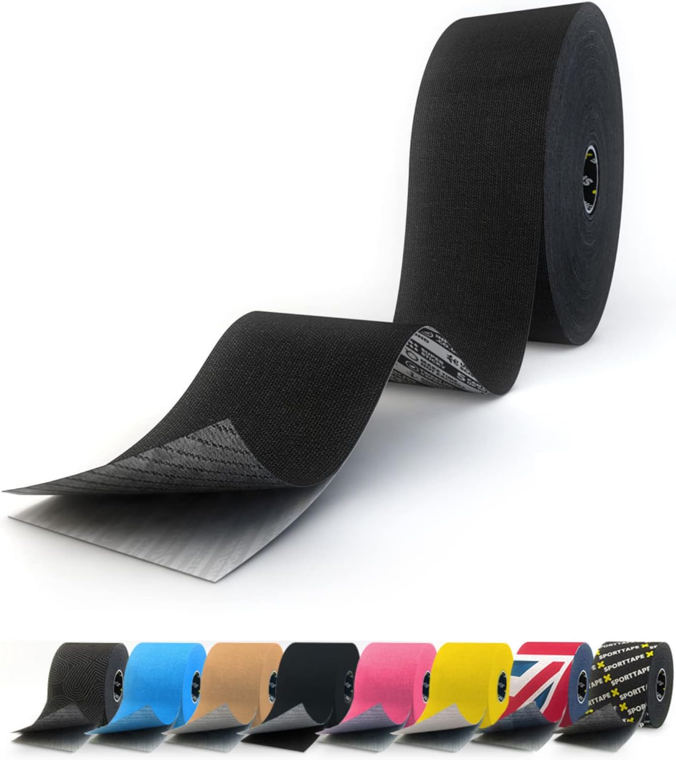 SPORTTAPE Extra Sticky Kinesiology Tape Bulk 5cm x 22m Black