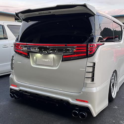 30系 後期用 アルファード ヴェルファイア ファイバーLEDテールランプ V2 5ピースセット スモークタイプ